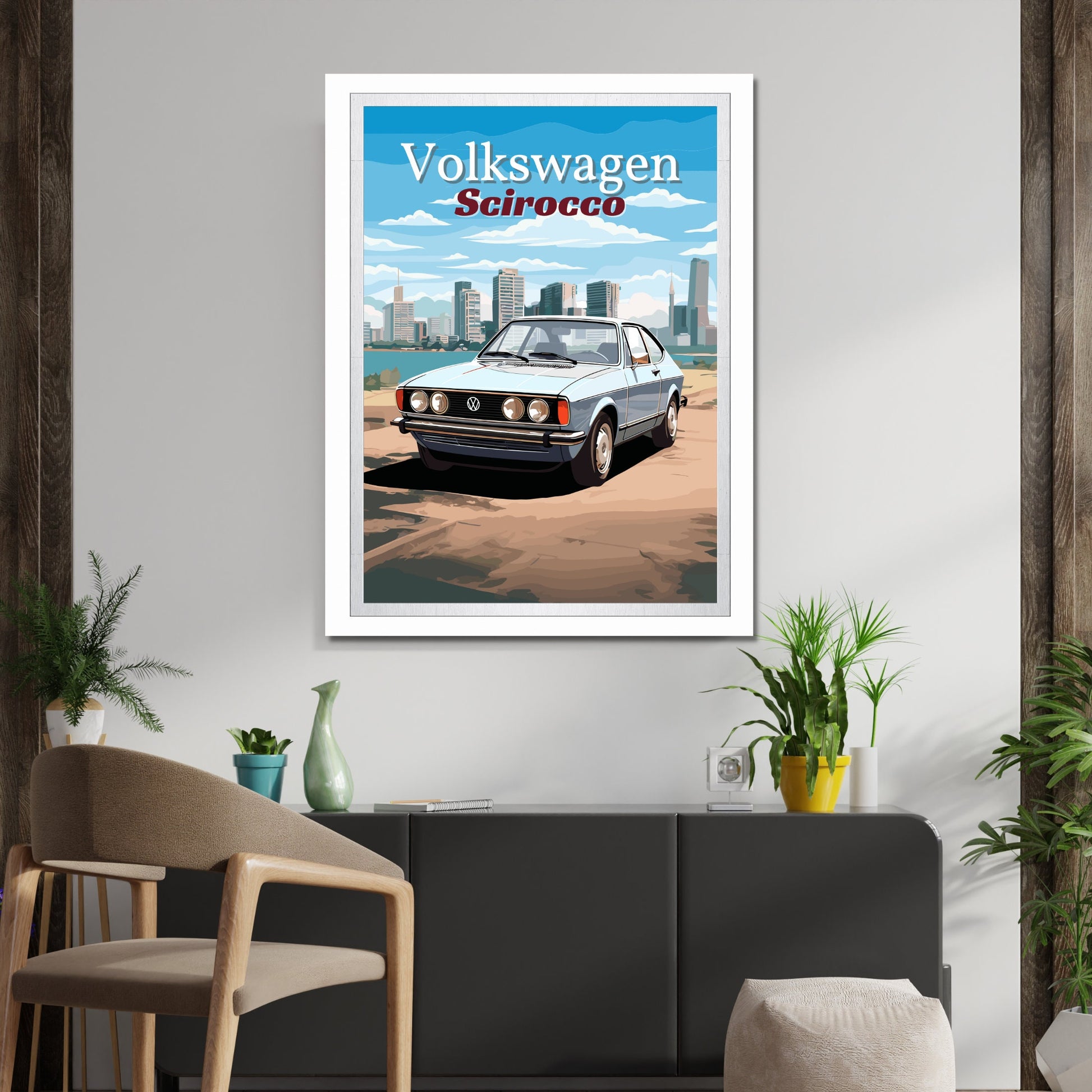 Volkswagen Scirocco Print, 1970s Car