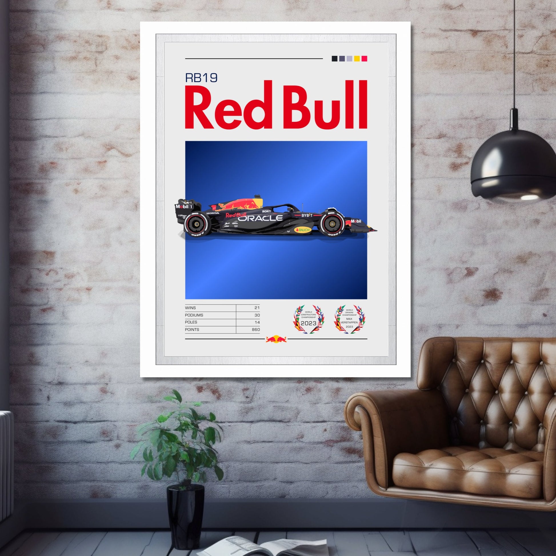 Red Bull RB19 Poster, F1 Print