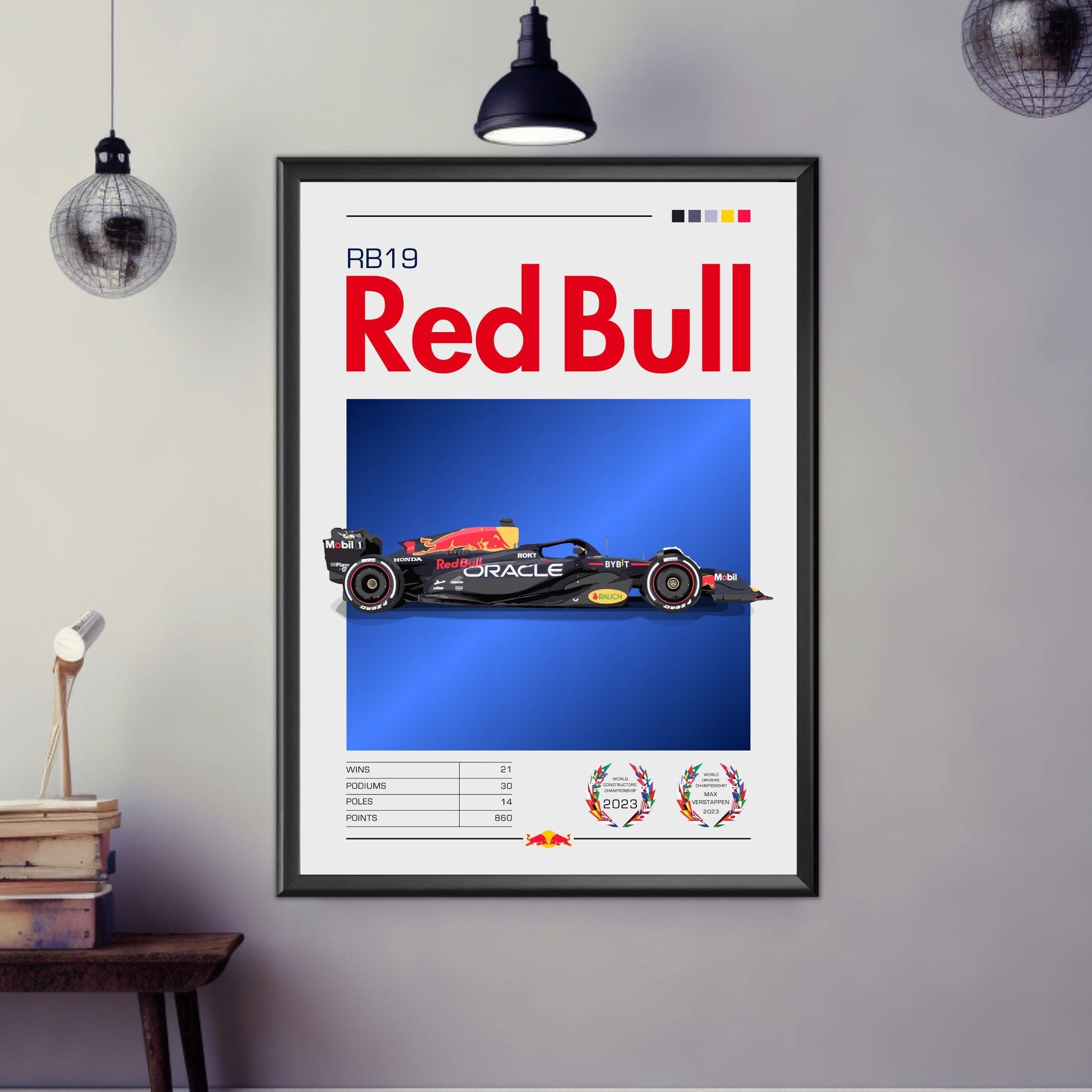 Red Bull RB19 Poster, F1 Print