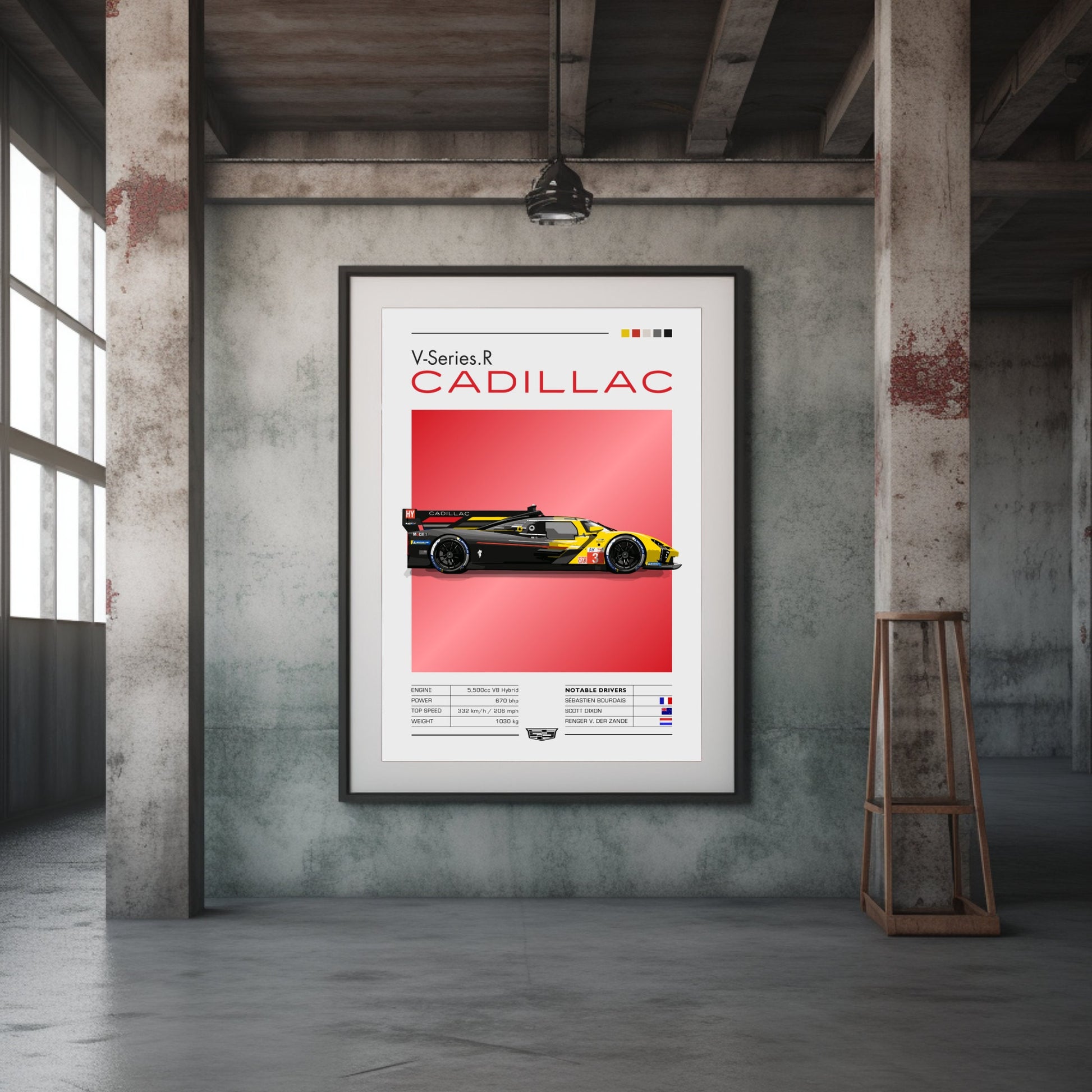 Cadillac V Series.R Print, Cadillac V Series.R Poster, Car Print, Car Art, Race Car Print, Car Poster, 24h of Le Mans, Hypercar Print