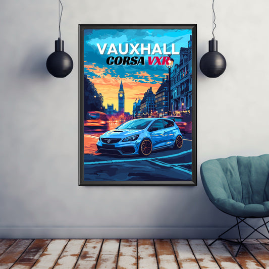 Vauxhall Corsa VXR Poster, Car Poster, Vauxhall Corsa VXR Print, Car Print, Car Art, Modern Classic, Sports Car, Opel Poster, Opel Print