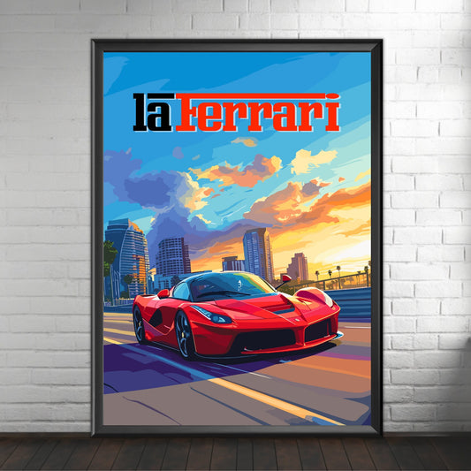 laFerrari Print, Car Print, 2010s Car, laFerrari Poster, Car Art, Modern Classic Car print, Supercar Print, Car Poster, Ferrari Print