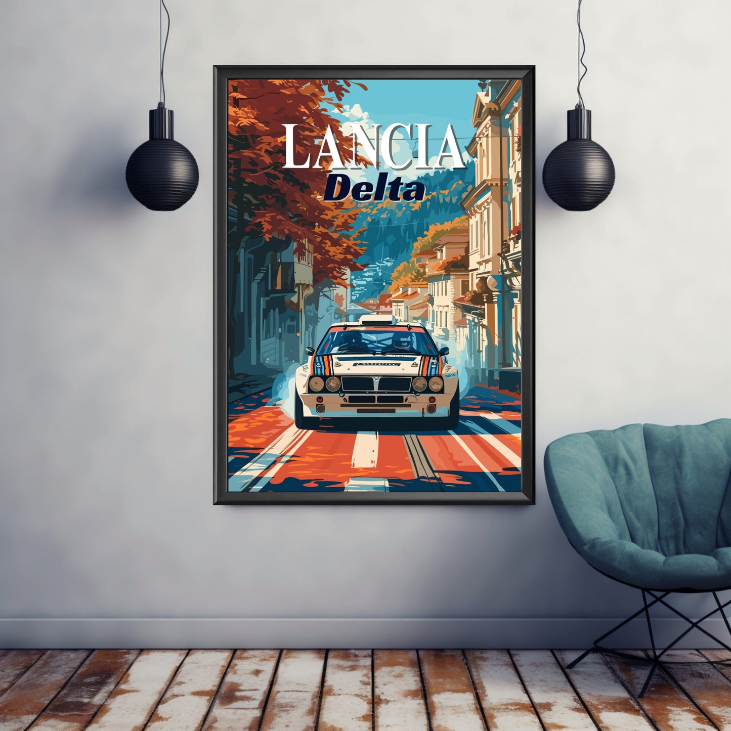 Lancia Delta Integrale Print, 1990s Car Print