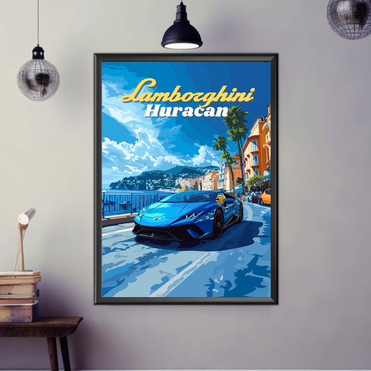 Lamborghini Huracan Poster, Supercar Print, Lamborghini Huracan Print, 2020s Car Print, Car Print, Car Art, Modern Car Print