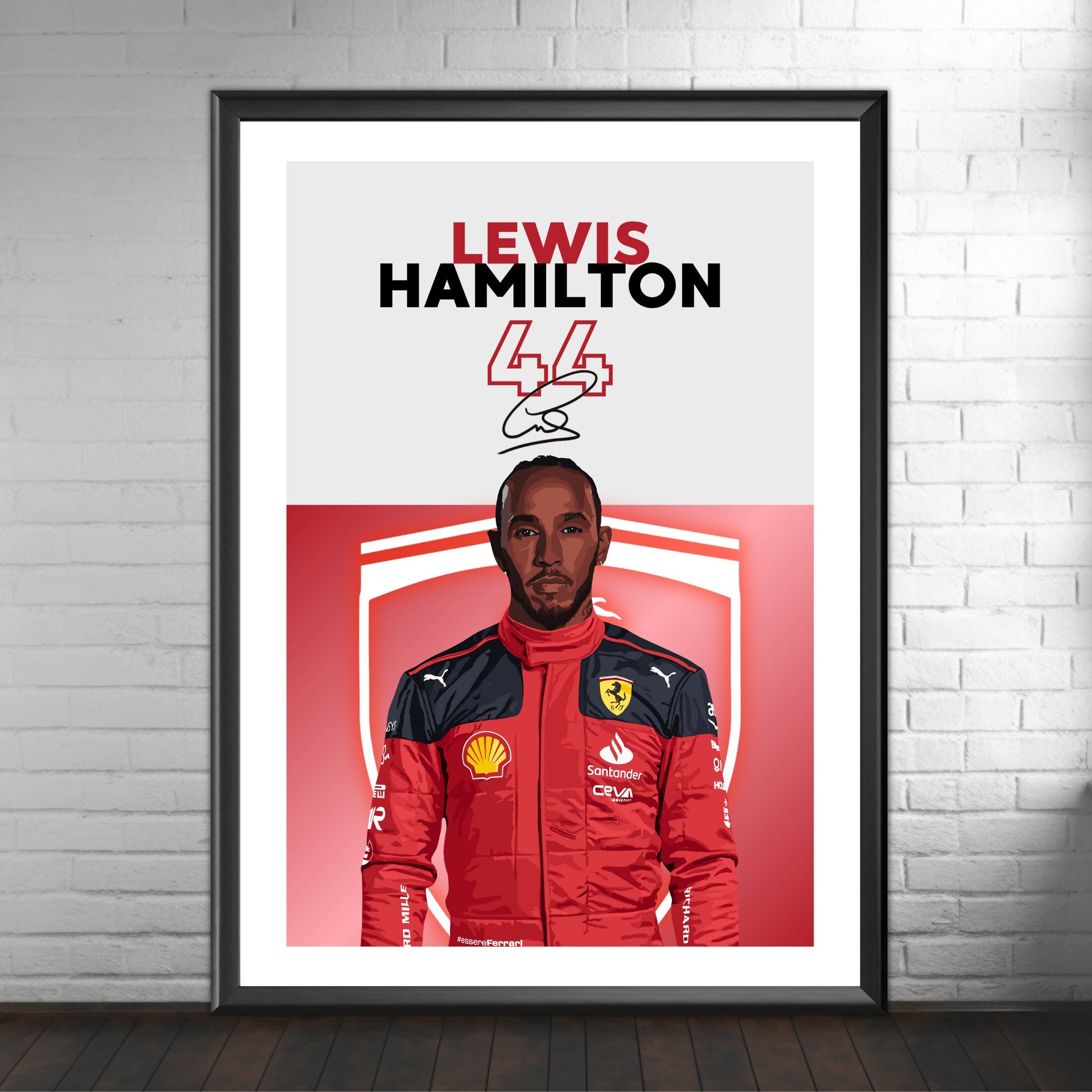 Lewis Hamilton Ferrari Print, F1