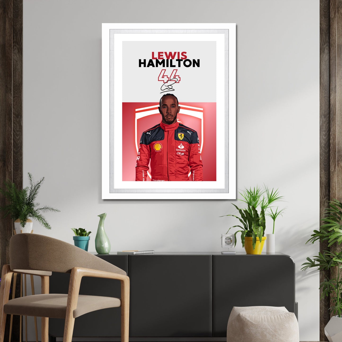 Lewis Hamilton Ferrari Print, F1