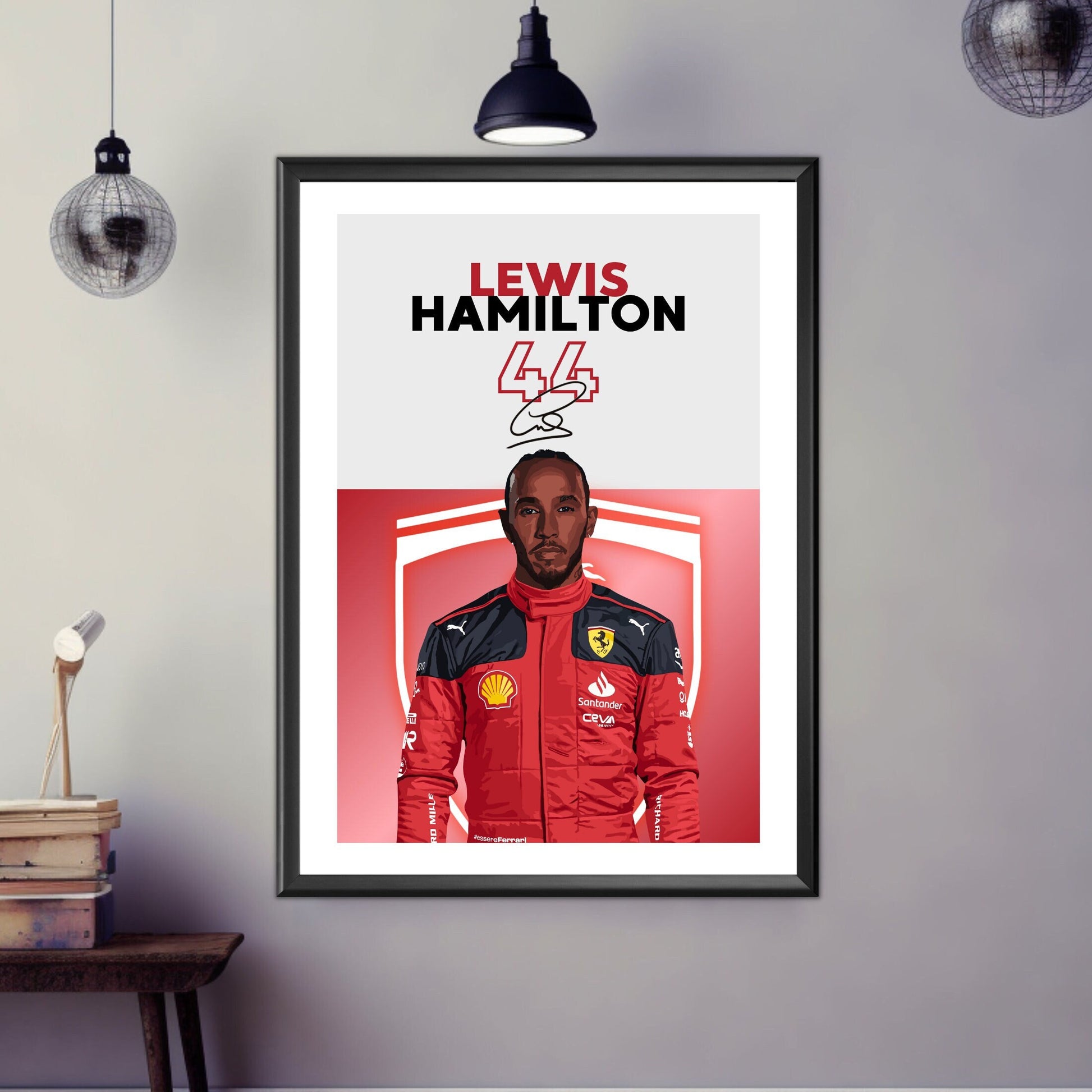 Lewis Hamilton Ferrari Print, F1