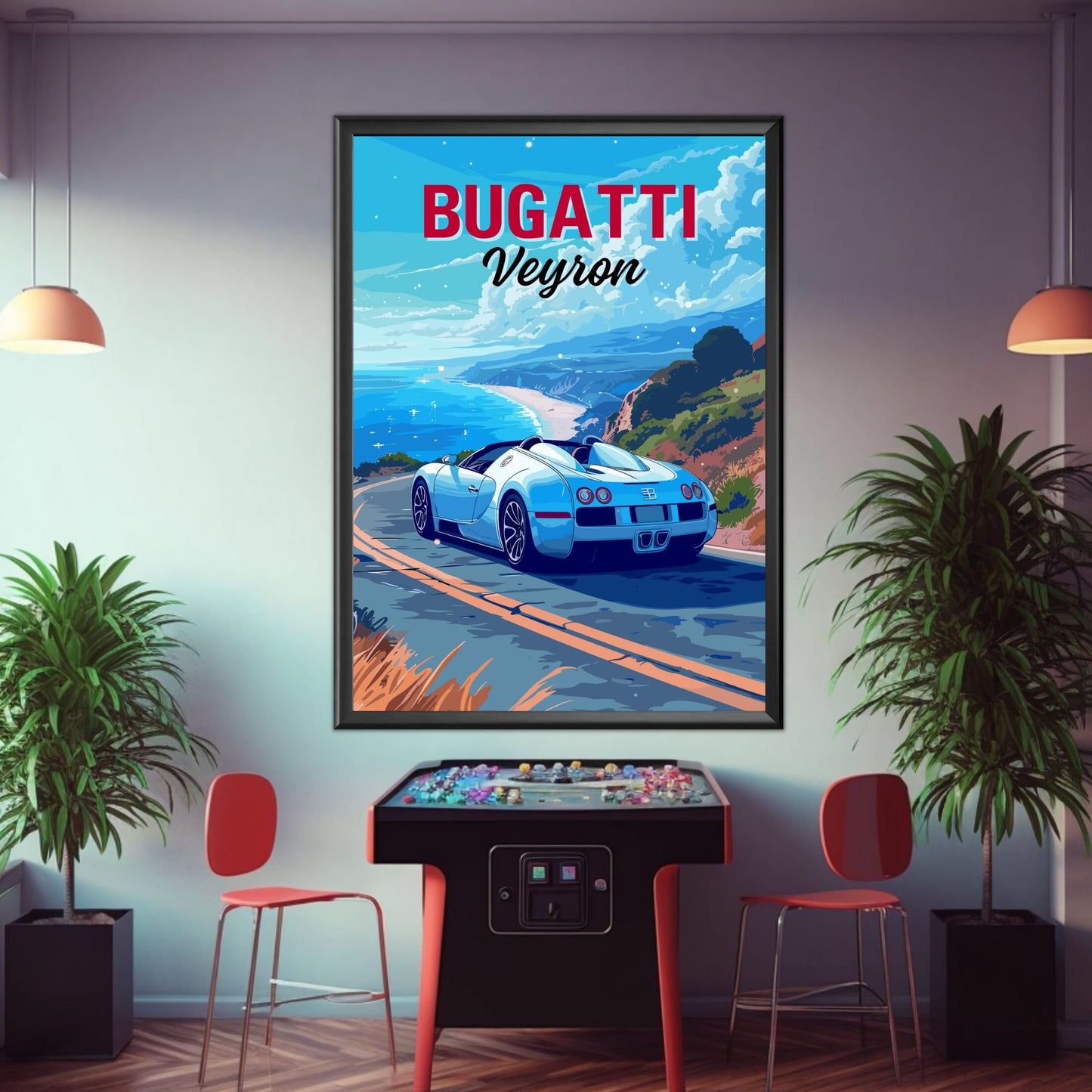 Bugatti Veyron Poster, Bugatti Veyron Print, 2000s Car Print, Supercar print, Car Print, Car Poster, Car Art, Classic Car Print,