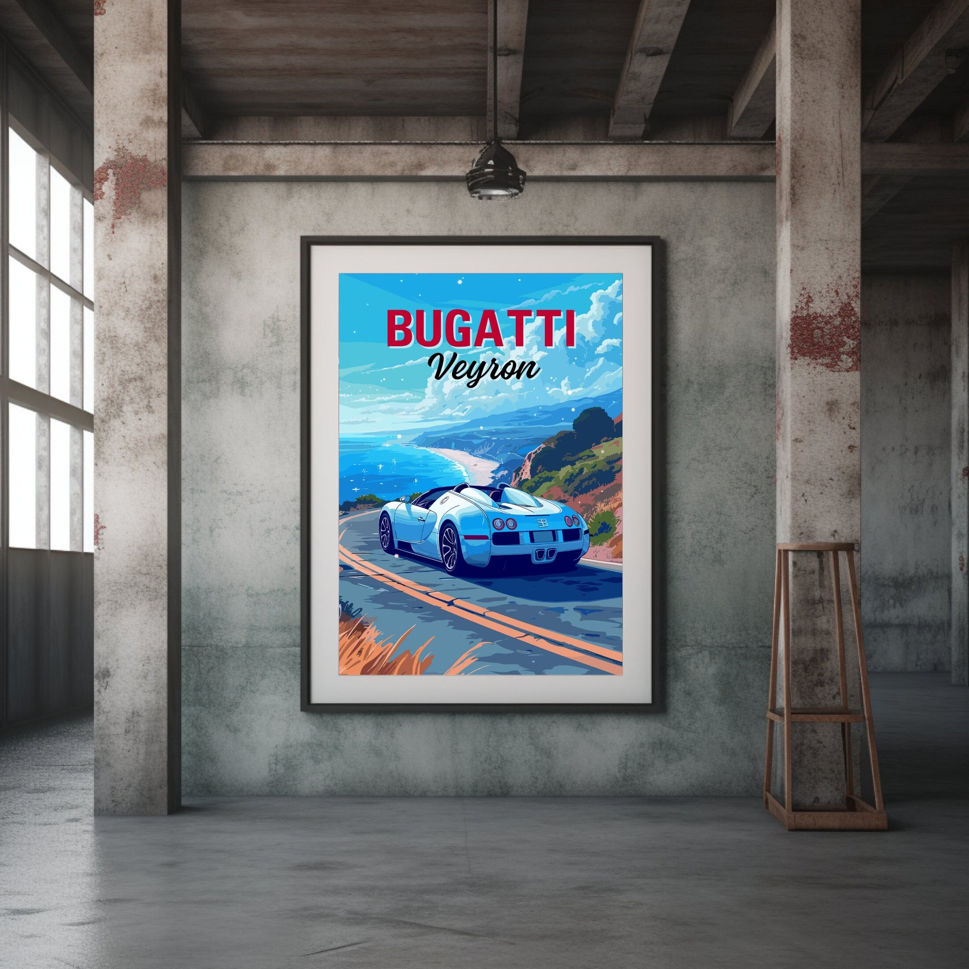 Bugatti Veyron Poster, Bugatti Veyron Print, 2000s Car Print, Supercar print, Car Print, Car Poster, Car Art, Classic Car Print,