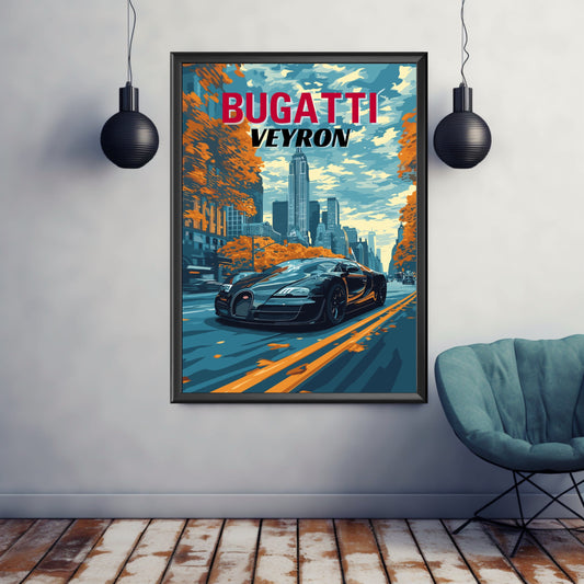 Bugatti Veyron Poster, Car Art, Classic Car, Bugatti Veyron Print, 2000s Car Print, Car Print, Car Poster, Supercar Print