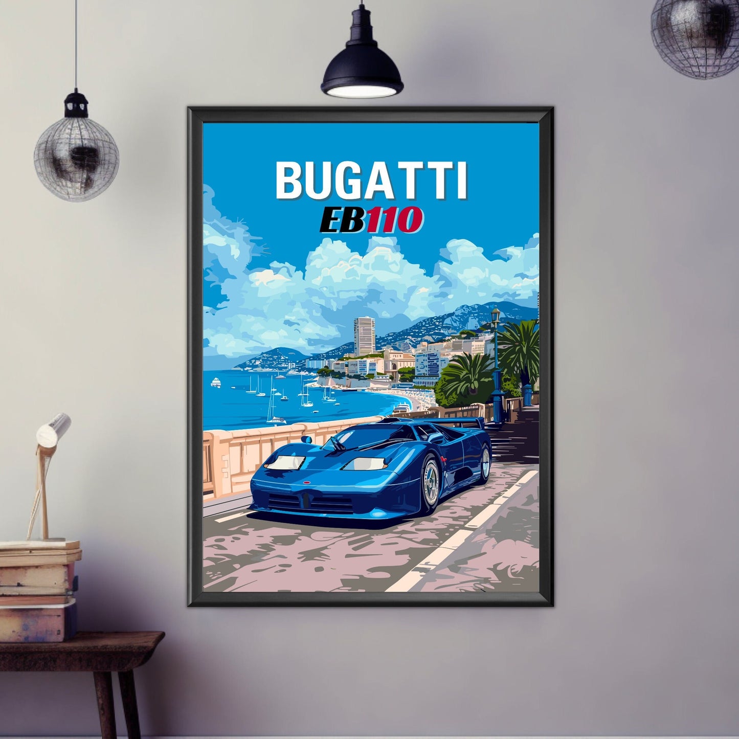 Bugatti EB110 Print, 1990s Car Print, Car Art, Bugatti EB110 Poster, Classic Car, Car Print, Car Poster, Supercar Poster