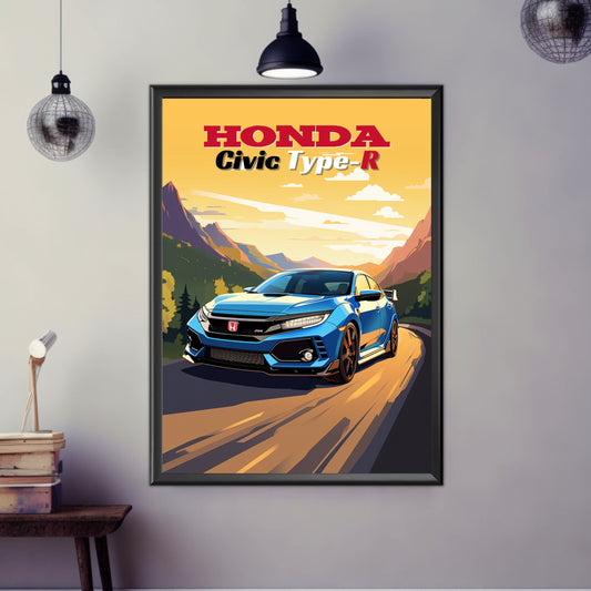 Honda Civic Type-R Print, 2020s Car Print, Honda Civic Type-R Poster, Car Print, Car Poster, Car Art, Japanese Car Print, Sports Car Print
