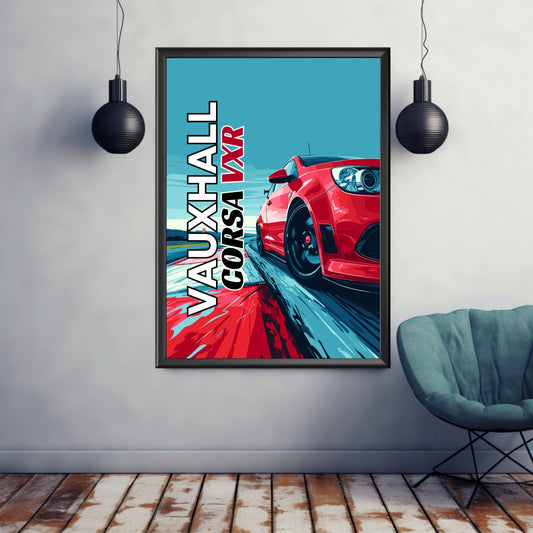 Vauxhall Corsa VXR Poster, Car Poster, Car Art, Modern Classic, Vauxhall Corsa VXR Print, Car Print, Sports Car, Opel Poster, Opel Print