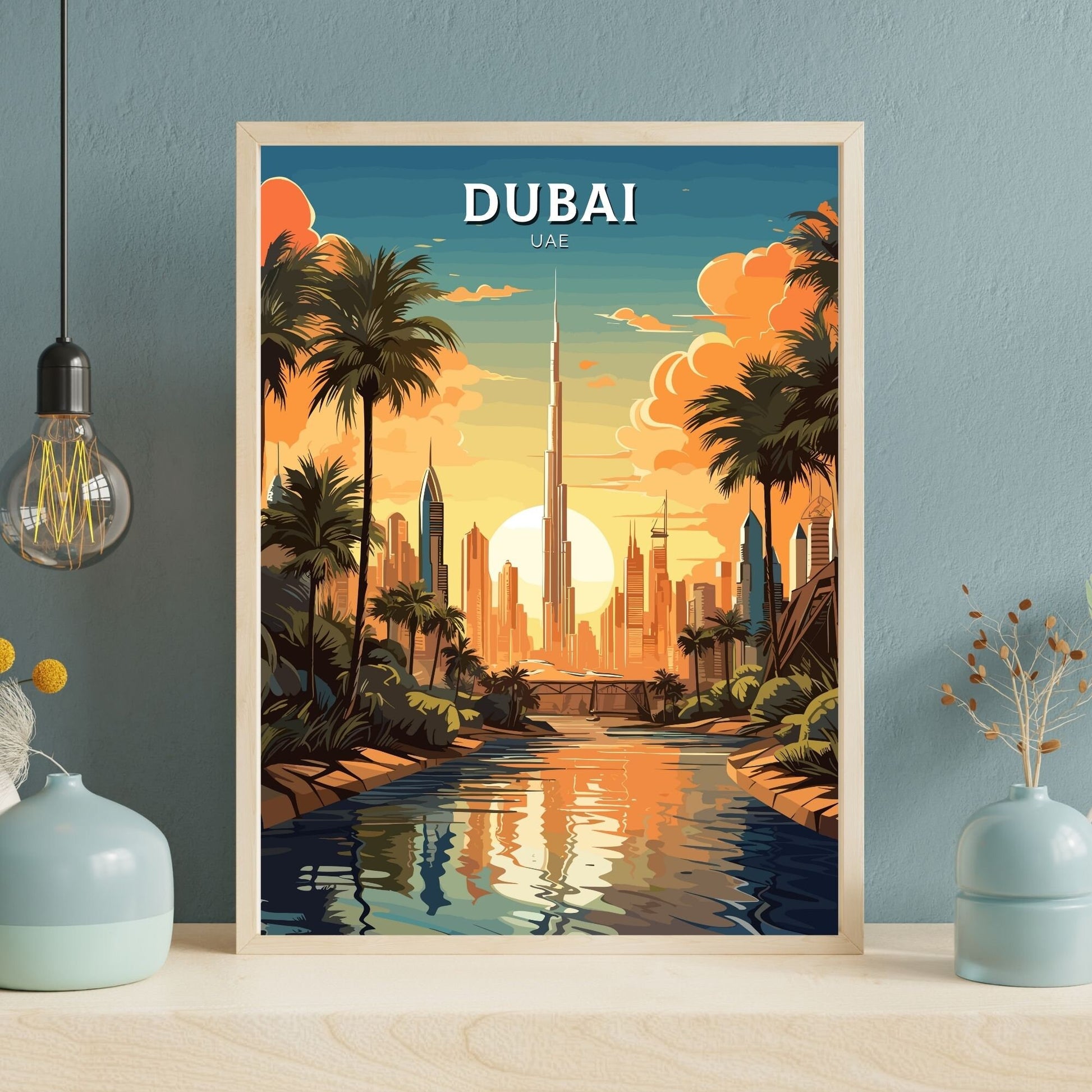 Dubai poster, Dubai Print | Burj Khalifa Poster | Burj Khalifa Dubai | Dubai Wall Art | Dubai UAE | Dubai Home Decor | ID 342