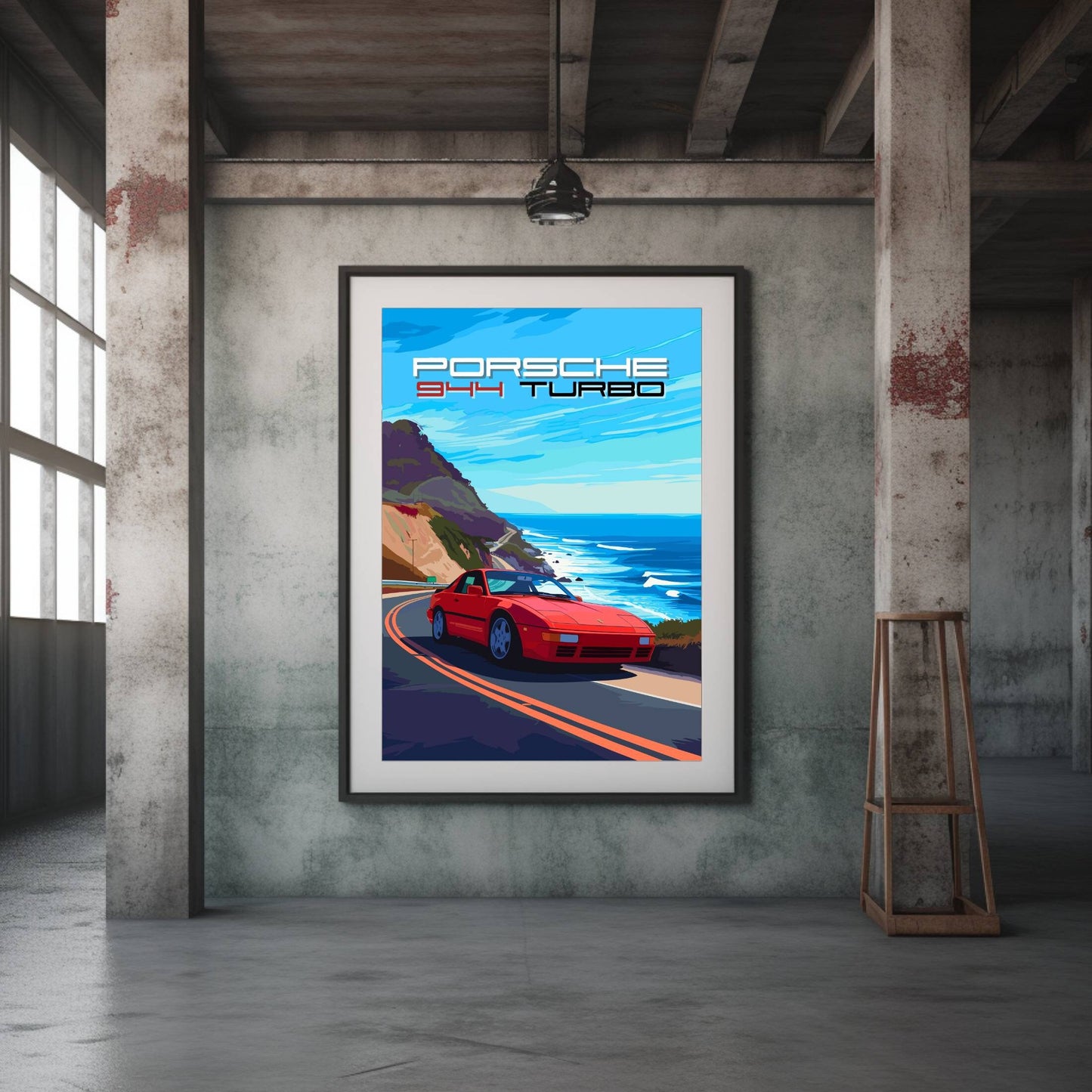 Porsche 944 Turbo Poster, 1980s