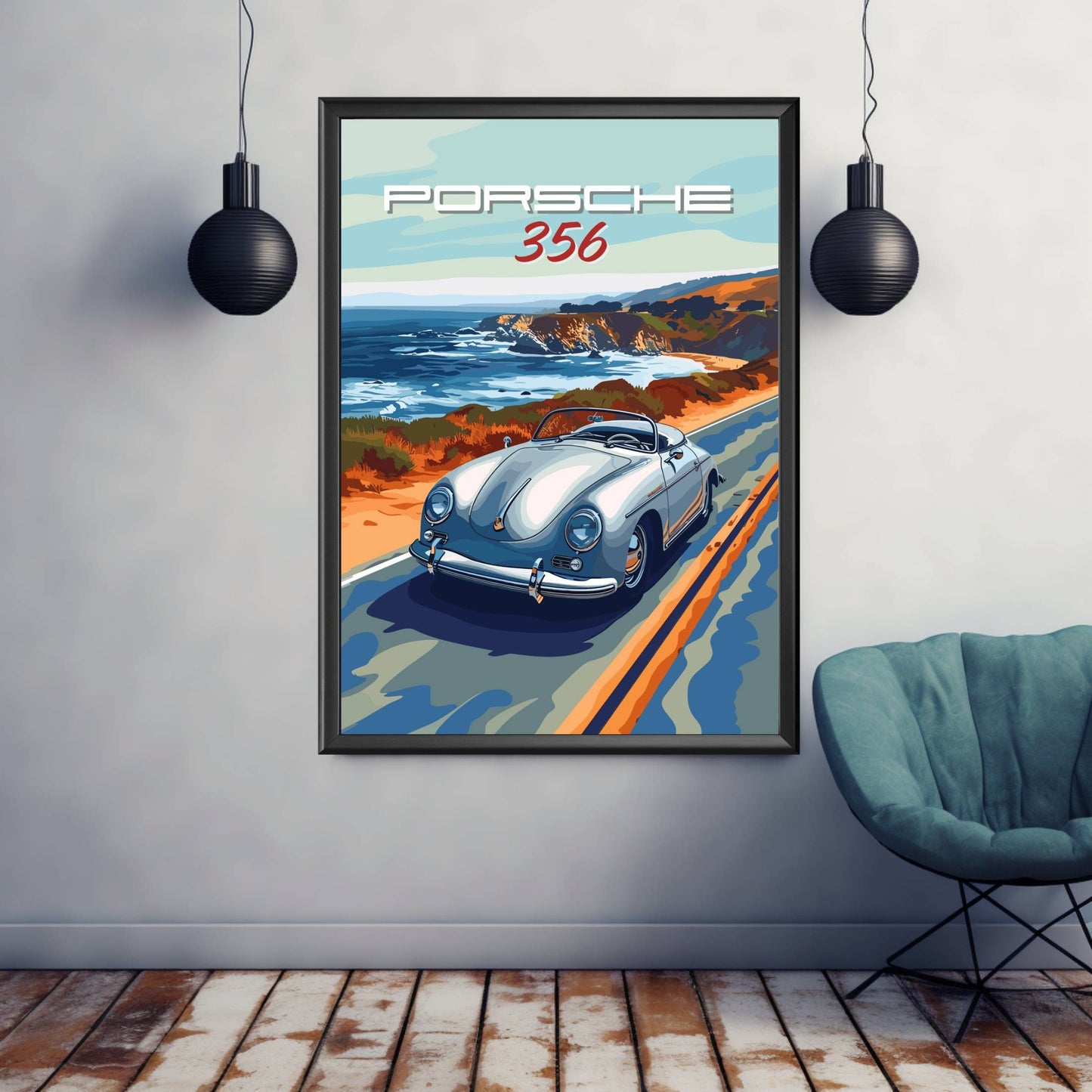 Porsche 356 Print, 1940s Supercar print