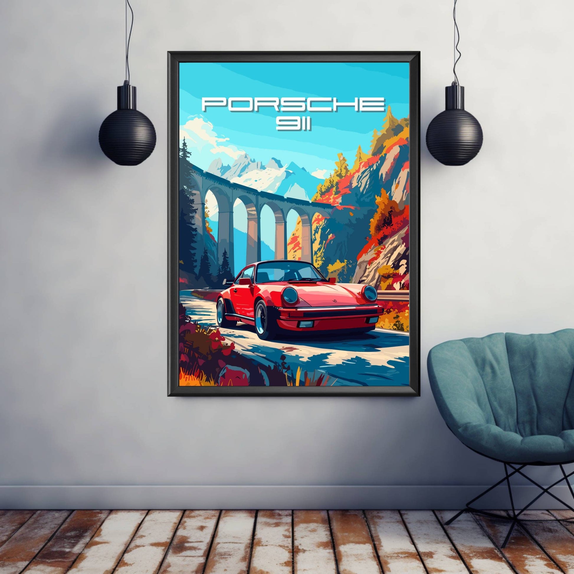 Porsche 911 Poster, 1980s