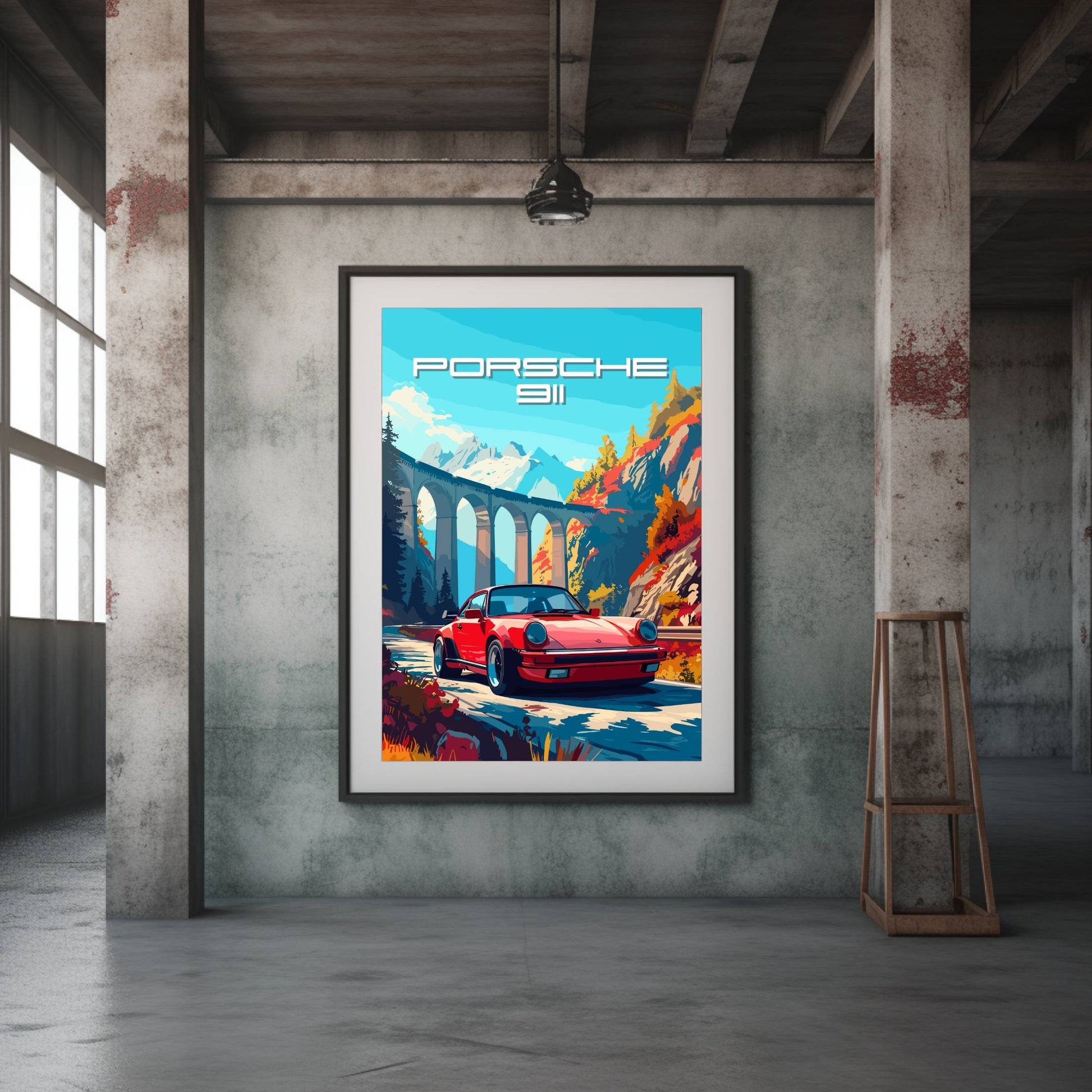 Porsche 911 Poster, 1980s