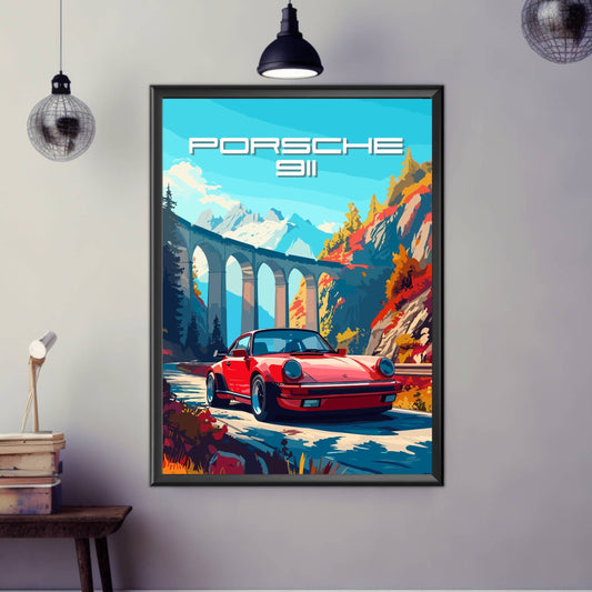 Porsche 911 Print, Porsche 911 Poster, 1980s Car Poster, Car Print, Car Poster, Car Art, Classic Car Poster, Vintage Car Poster