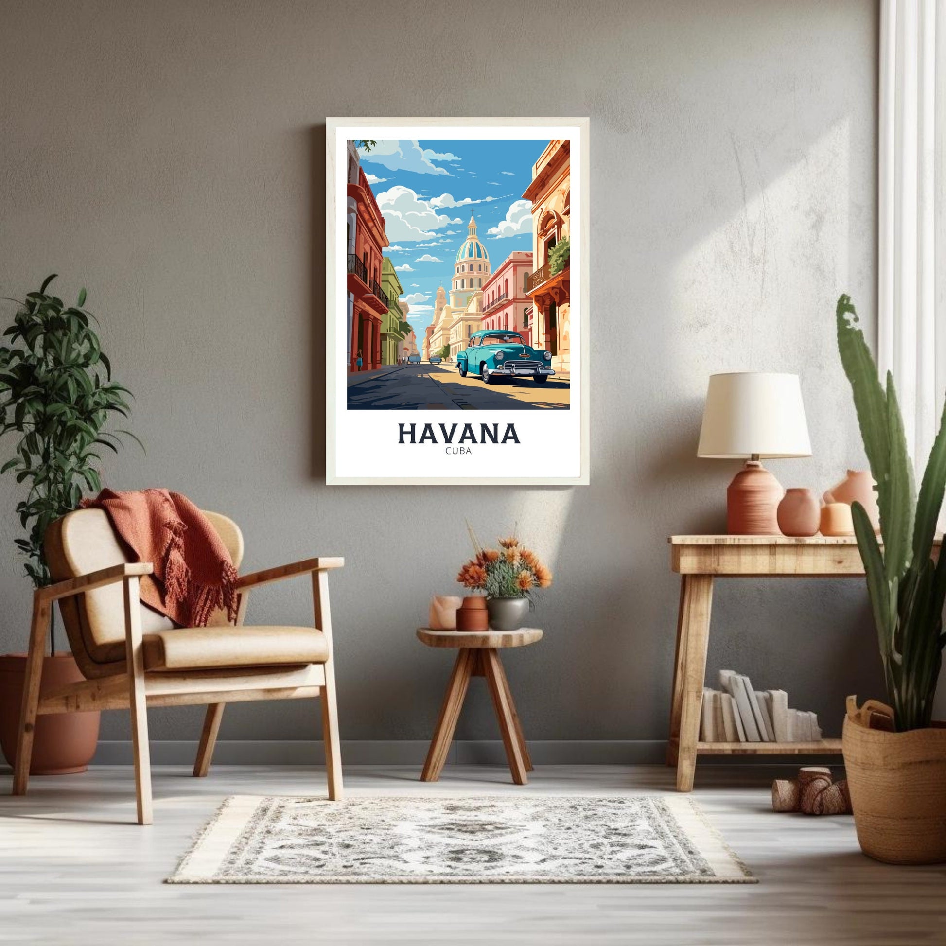 Havana Cuba Art Print | Havana Travel Poster | El Capitolio | Havana Wall Art | Havana Illustration | Havana Print | Cuba Print | ID 946