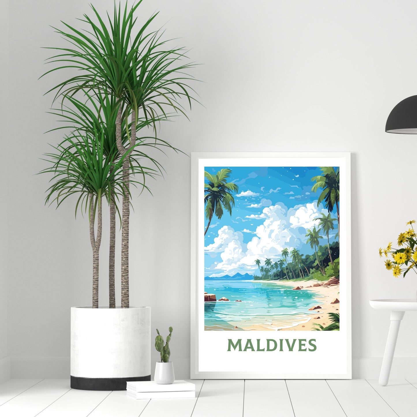 Maldives Poster | Maldives Illustration | Maldives Print | Maldives Wall Art | Maldives Beach Print | Maldives Beach Art | ID 949