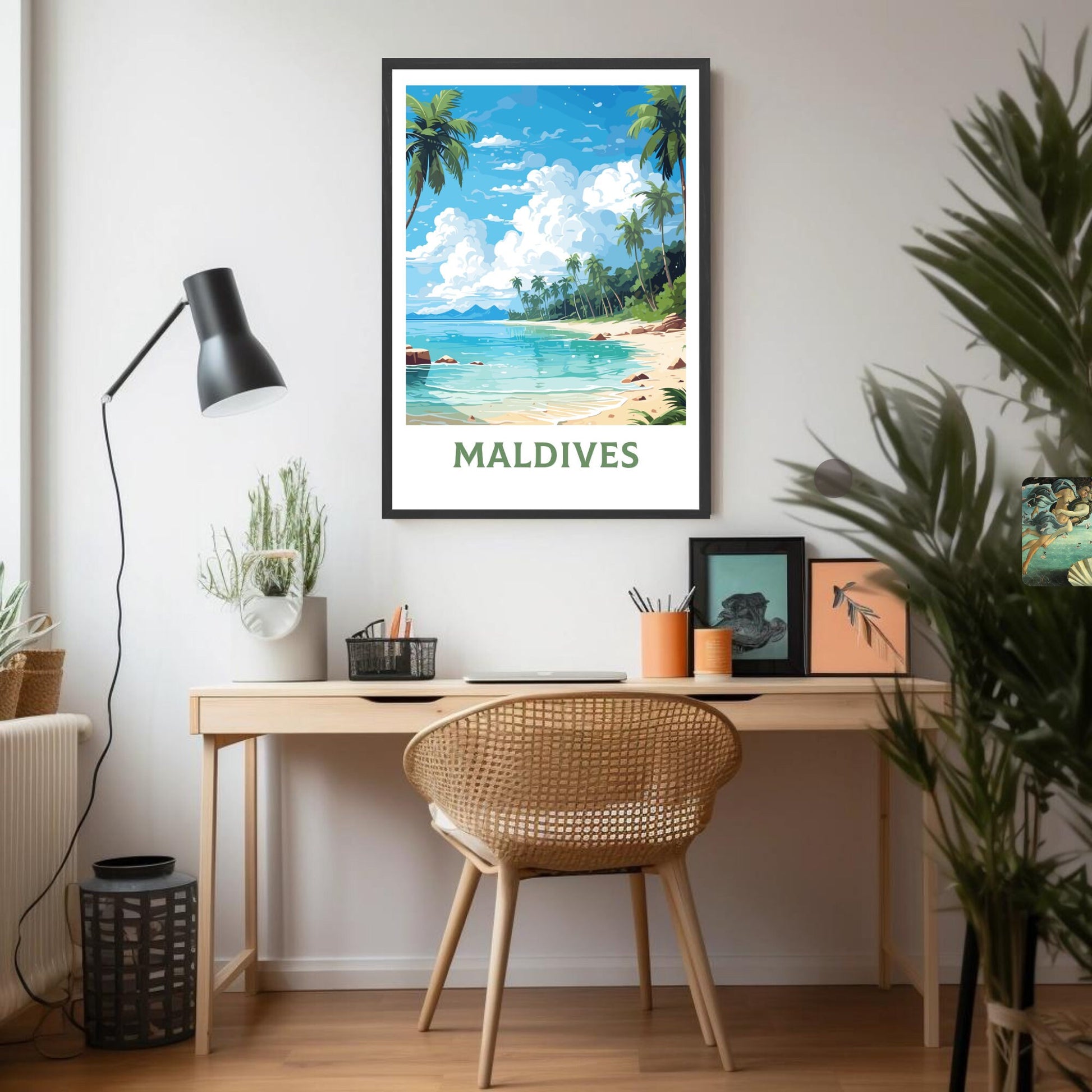 Maldives Poster | Maldives Illustration | Maldives Print | Maldives Wall Art | Maldives Beach Print | Maldives Beach Art | ID 949