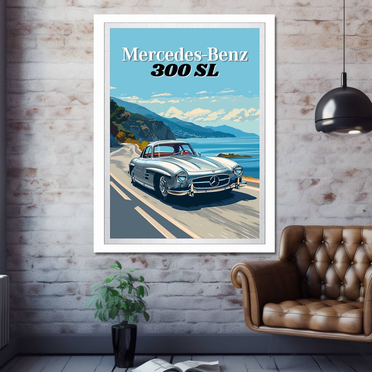 Mercedes-Benz 300SL Print, 1950s Car