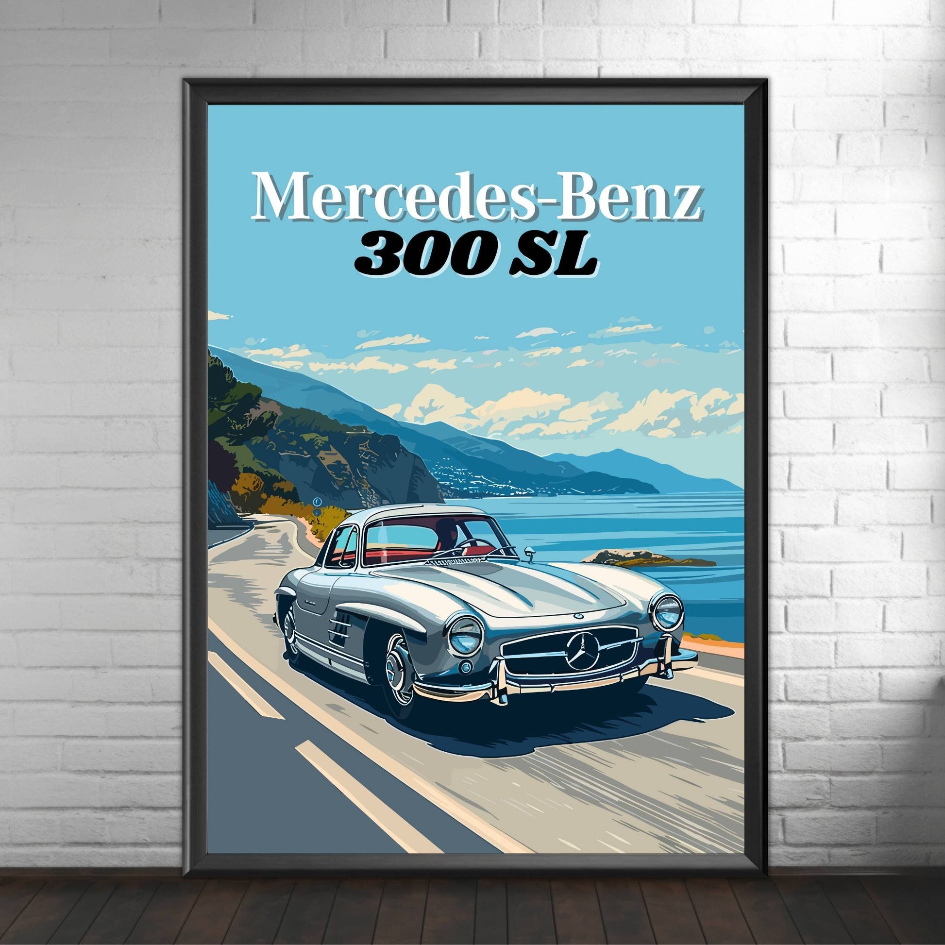 Mercedes-Benz 300SL Print, 1950s Car