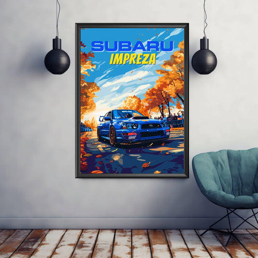 Subaru Impreza Poster, Subaru Impreza Print, 2000s Car Print, Car Print, Car Poster, Car Art, Classic Car Print, Rally Car Print, Blobeye
