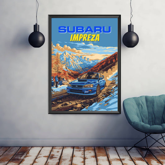 Subaru Impreza Print, Subaru Impreza Poster, Car Print, Car Art, Car Poster, Classic Car Print, 1990s Car Poster, Rally Car Poster