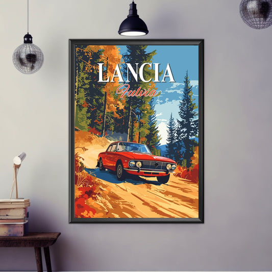 Lancia Fulvia Poster, Lancia Fulvia Print, Car Poster, Car Print, Old-timer Print, 1970s Car, Car Art, Classic Car Print, Rally Car Print
