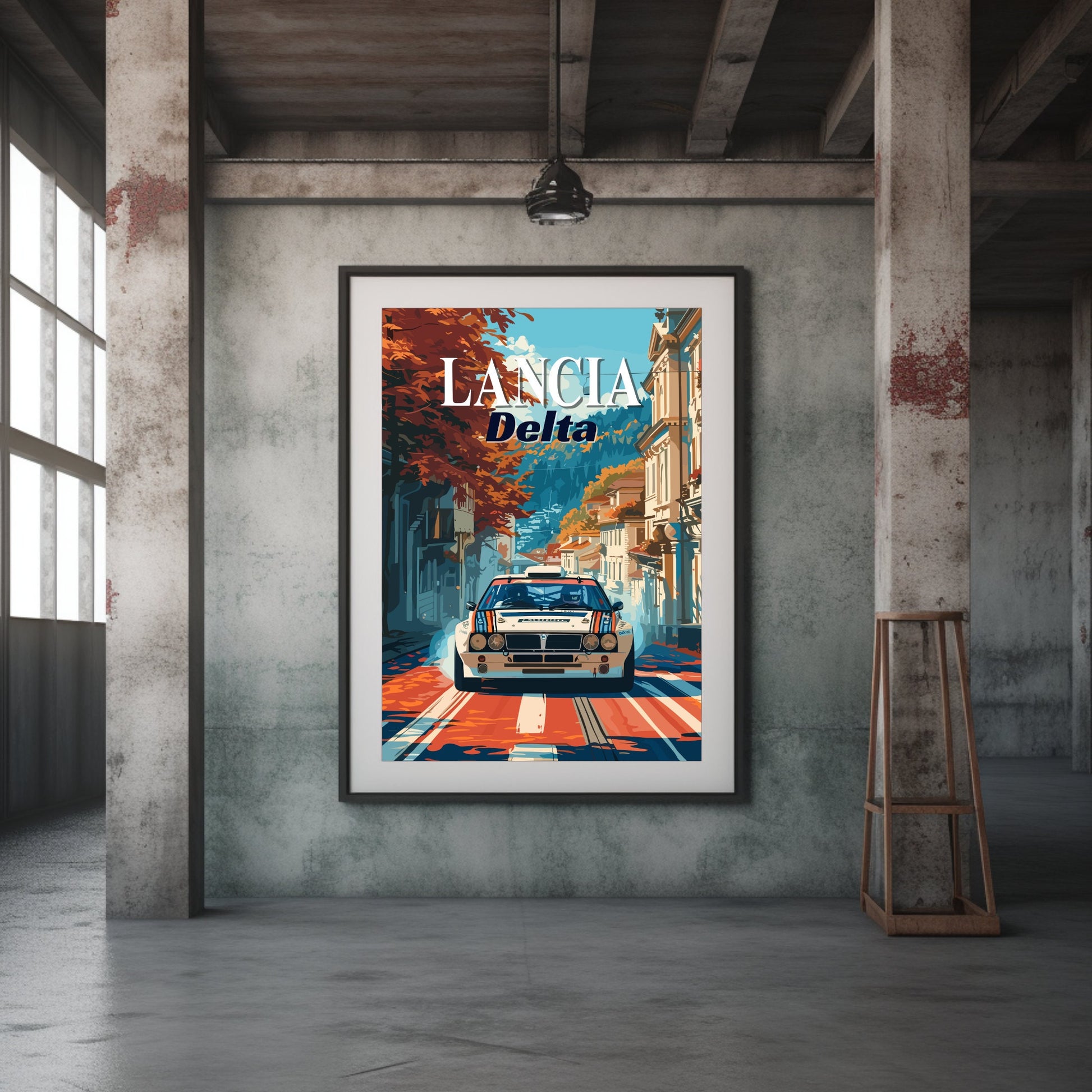 Lancia Delta Integrale Print, 1990s Car Print