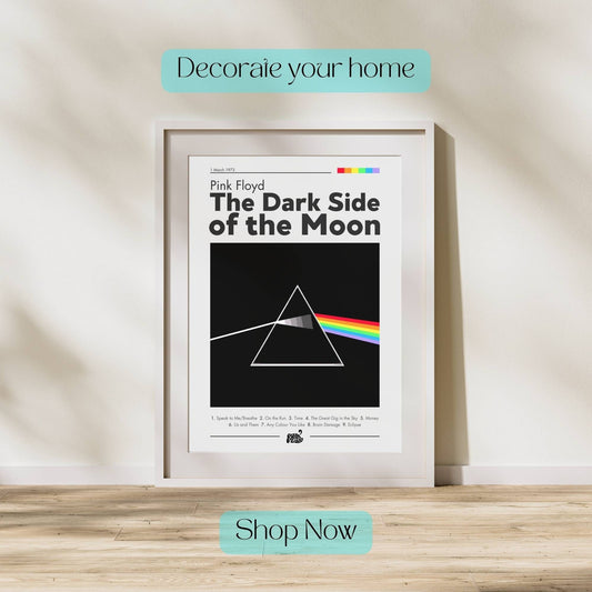 Pink Floyd Poster, Music Poster, Album Poster, Pink Floyd Print, Digital Download, Music Art, Digital Print, Dark Side of the Moon Cover