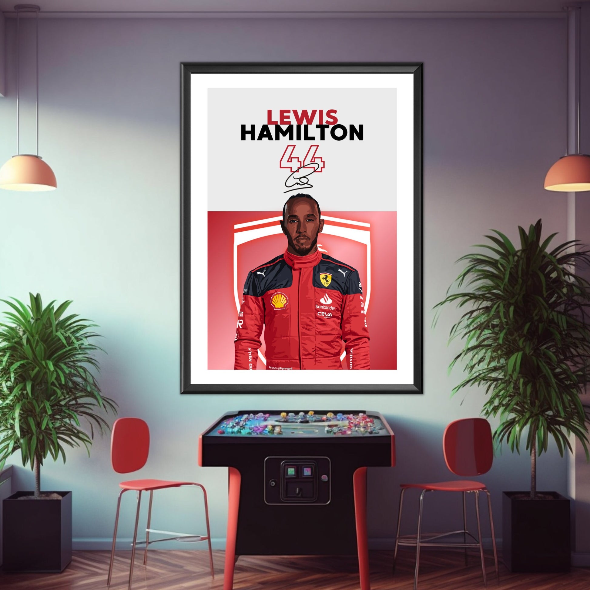 Lewis Hamilton Ferrari Print, F1