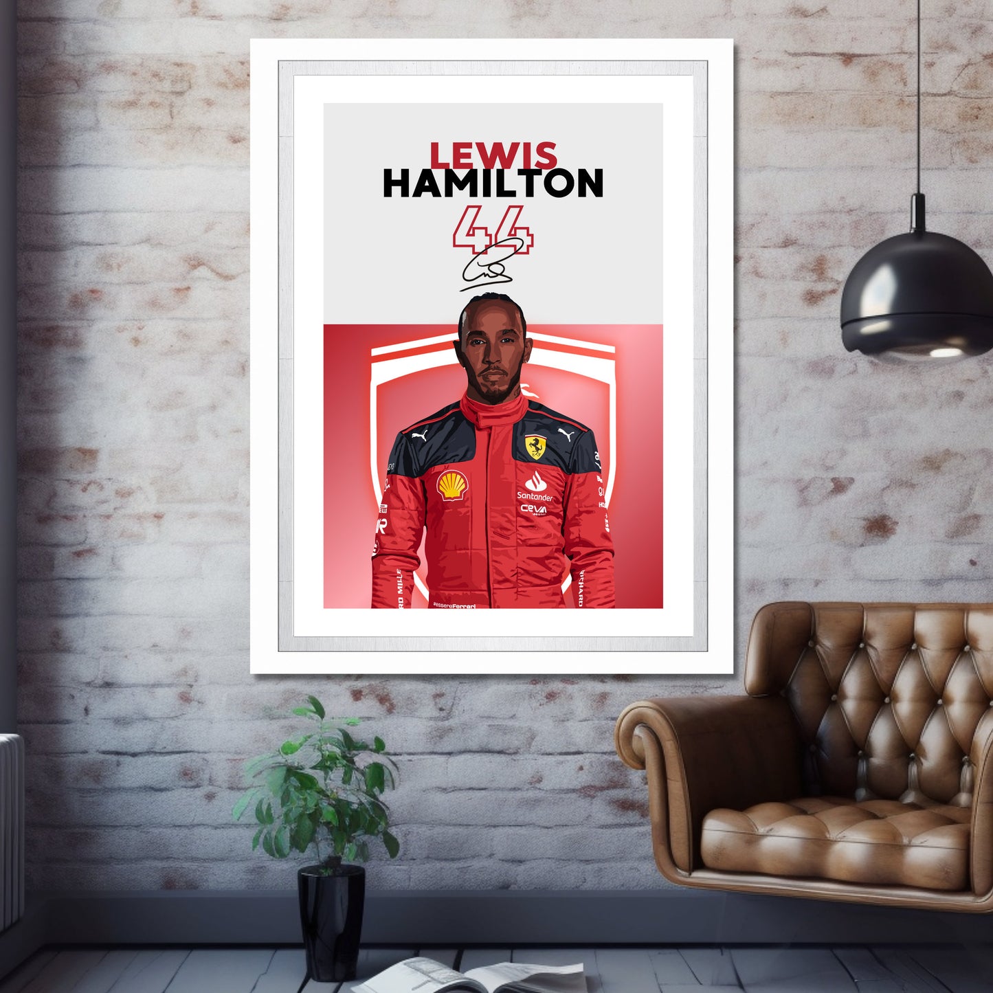 Lewis Hamilton Ferrari Print, F1