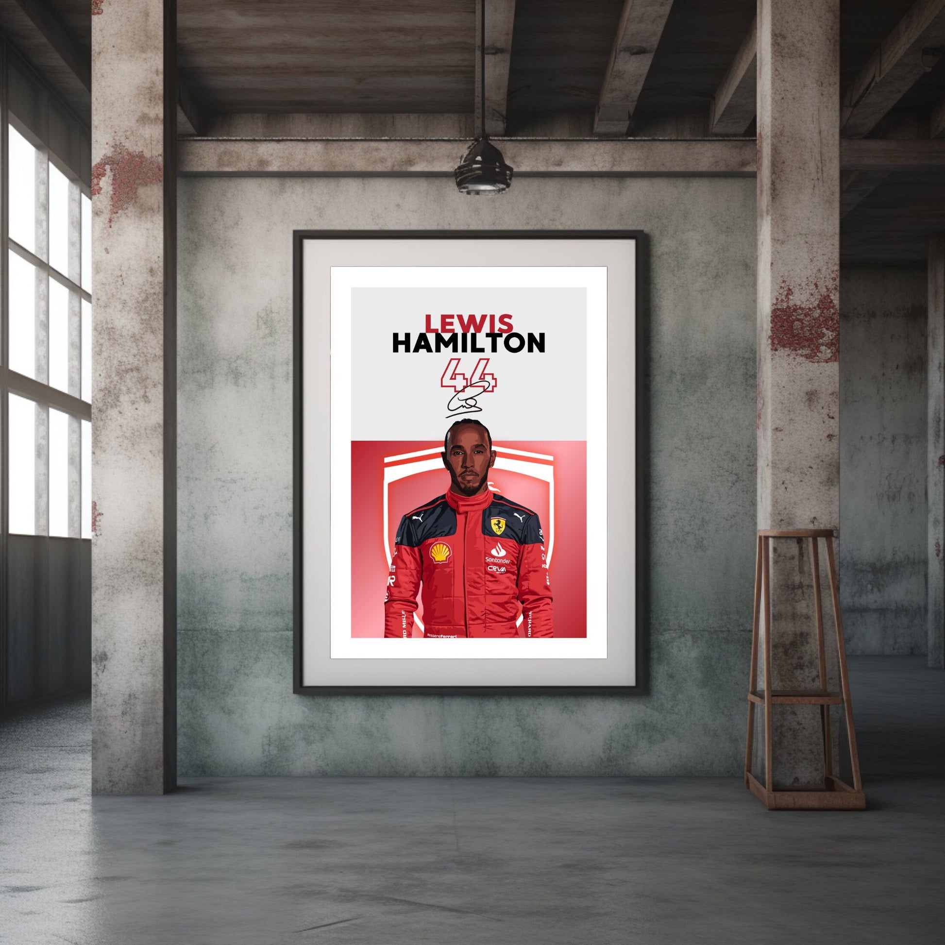 Lewis Hamilton Ferrari Print, F1