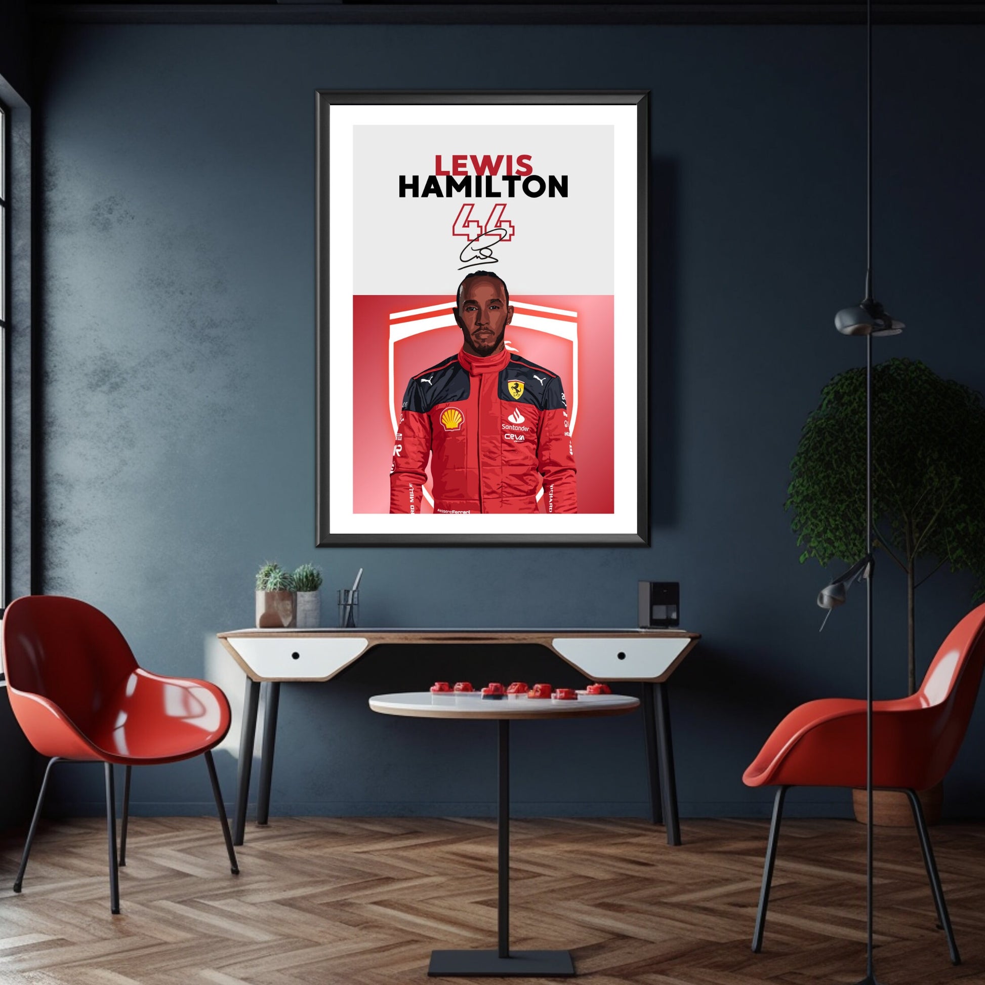 Lewis Hamilton Ferrari Print, F1