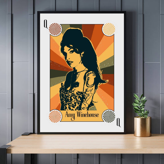 Amy Winehouse Print, Amy Winehouse Poster, Music Poster, Music Art, Music Print, Deck of Cards, Pop Music, Jazz Music