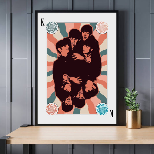 The Beatles Print, The Beatles Poster, Music Poster, Music Art, Music Print, Deck of Cards, Psychedelic Rock, 60s Retro Poster