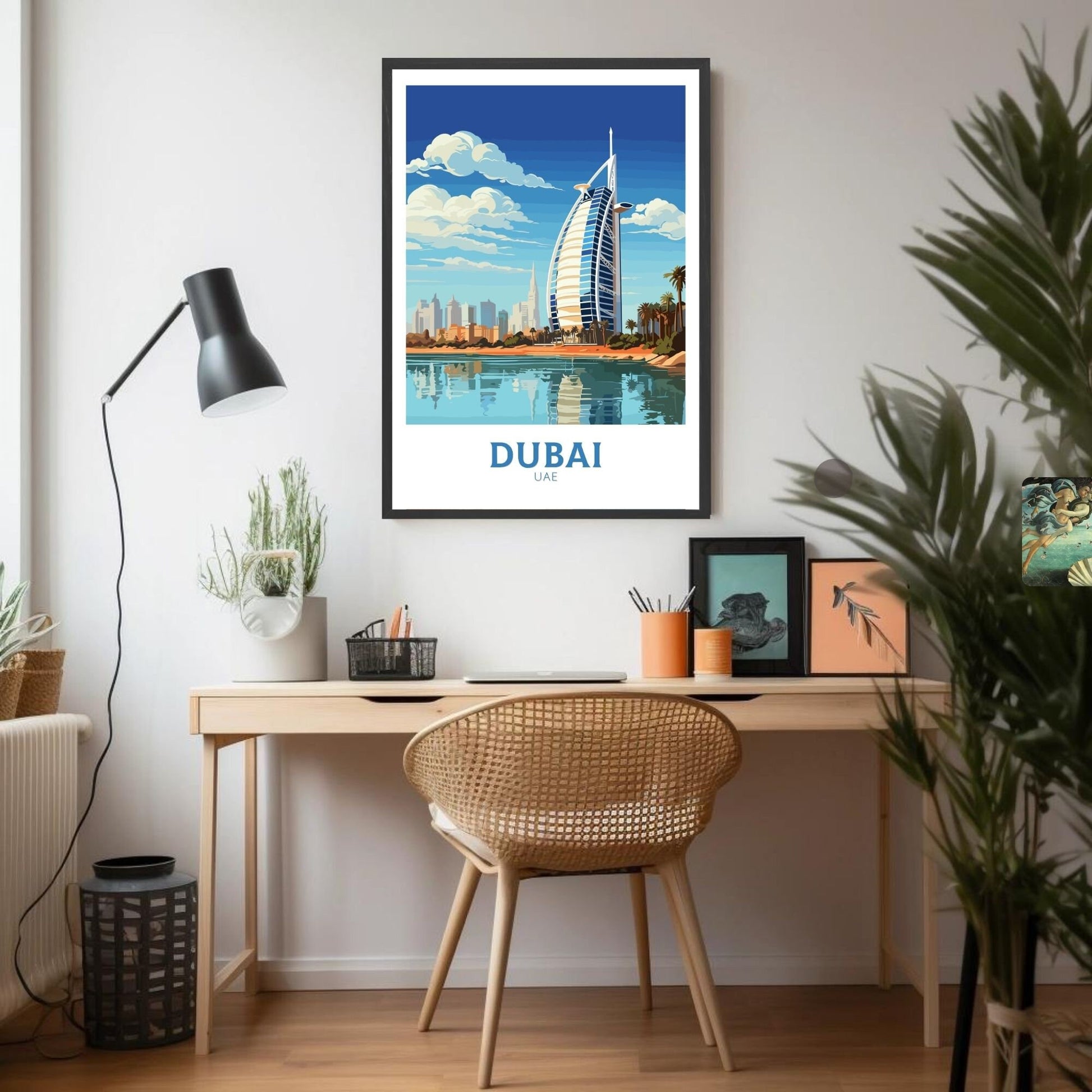 Dubai Poster | Dubai Print | Dubai Illustration | Dubai Wall Art | Dubai UAE | Dubai Home Decor | Burj al Arab Hotel Print | ID 158