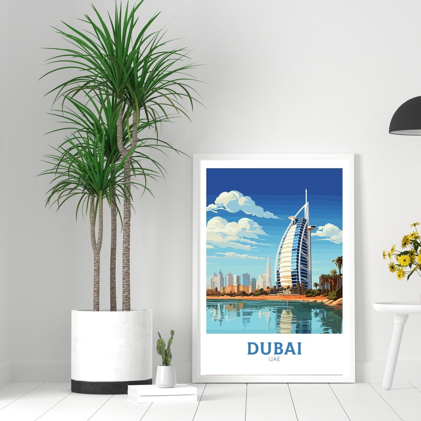 Dubai Poster | Dubai Print | Dubai Illustration | Dubai Wall Art | Dubai UAE | Dubai Home Decor | Burj al Arab Hotel Print | ID 158