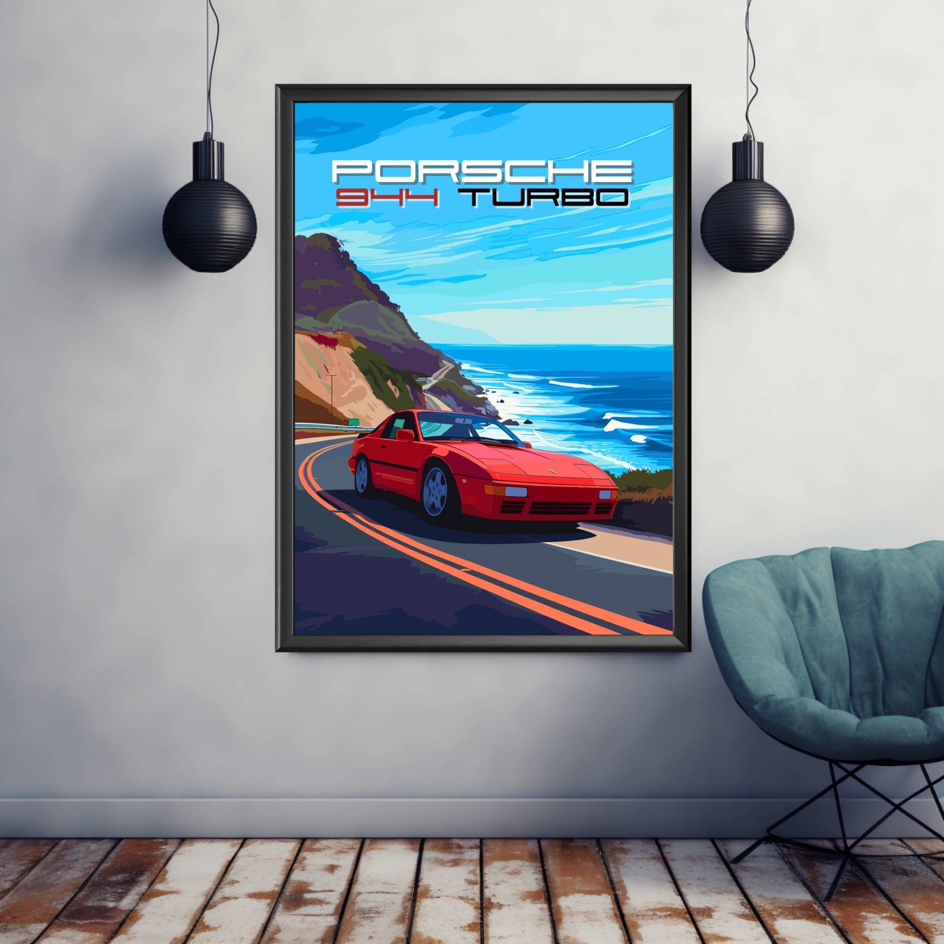 Porsche 944 Turbo Poster, 1980s