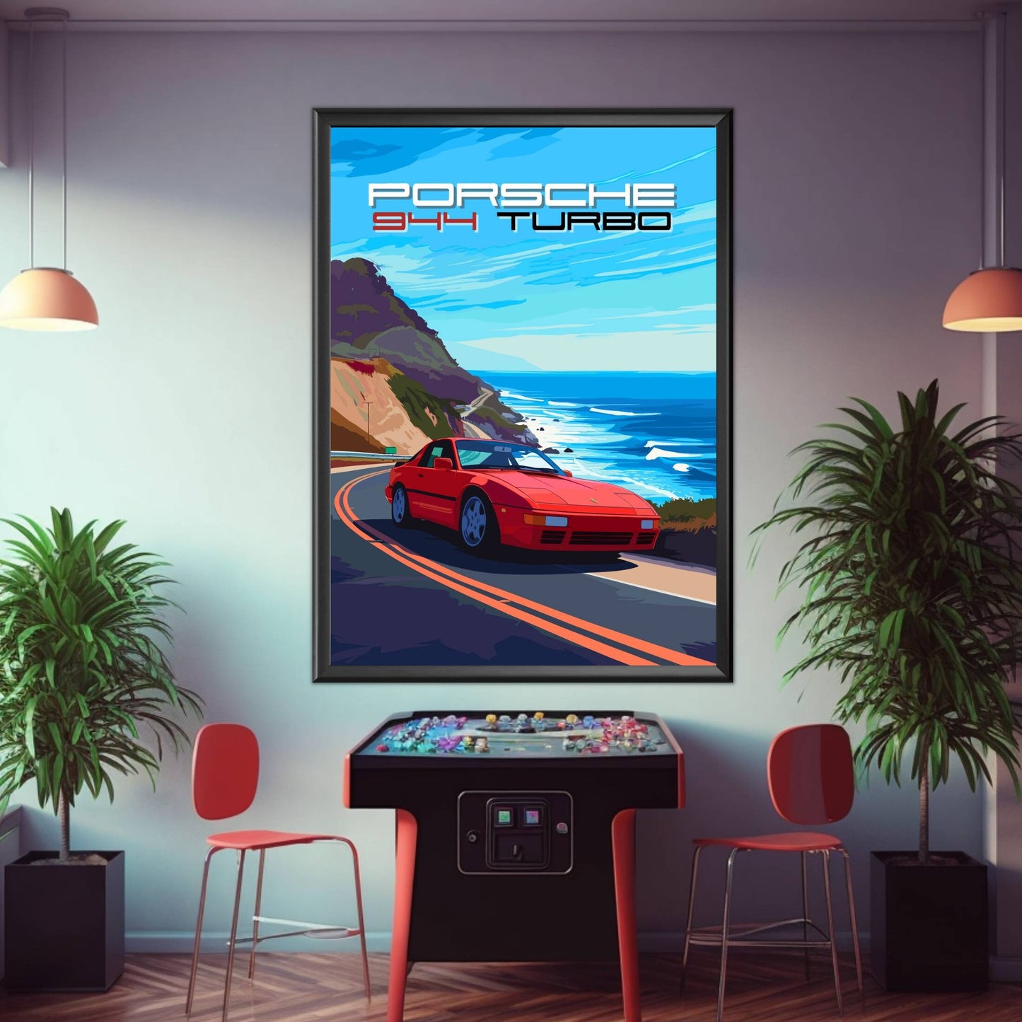 Porsche 944 Turbo Poster, 1980s