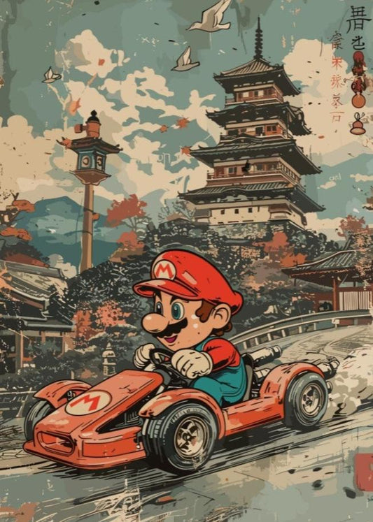 Mario Kart Japanese Art Poster