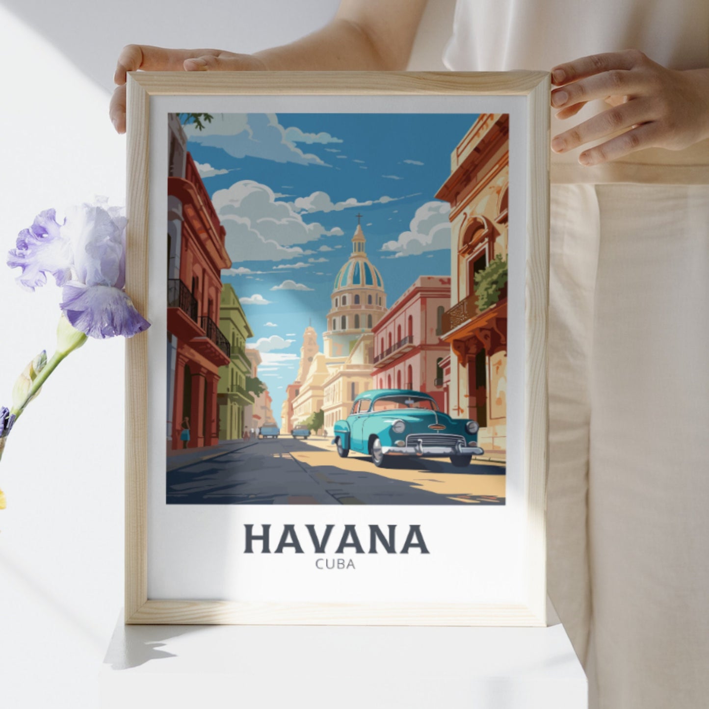 Havana Cuba Art Print | Havana Travel Poster | El Capitolio | Havana Wall Art | Havana Illustration | Havana Print | Cuba Print | ID 946