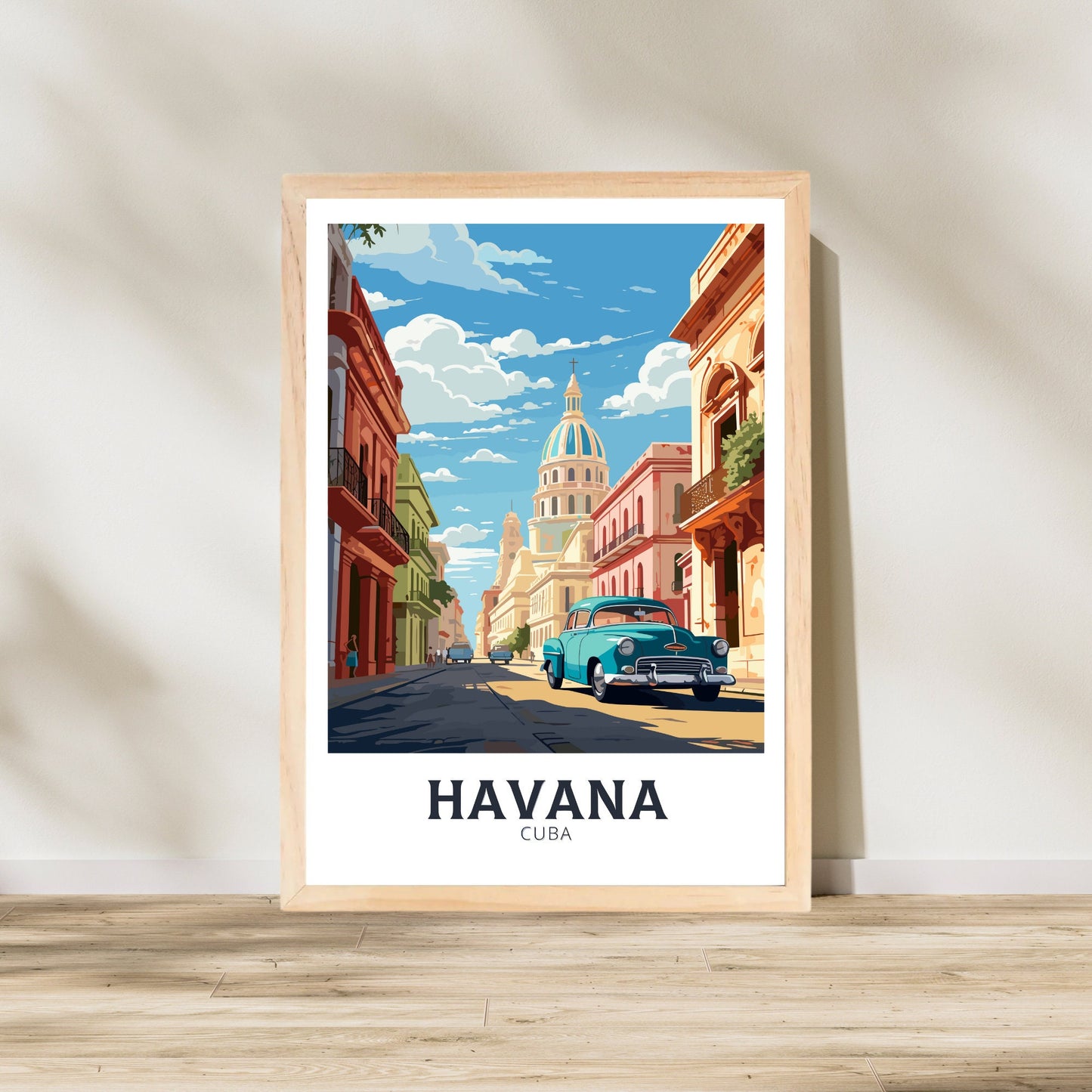 Havana Cuba Art Print | Havana Travel Poster | El Capitolio | Havana Wall Art | Havana Illustration | Havana Print | Cuba Print | ID 946