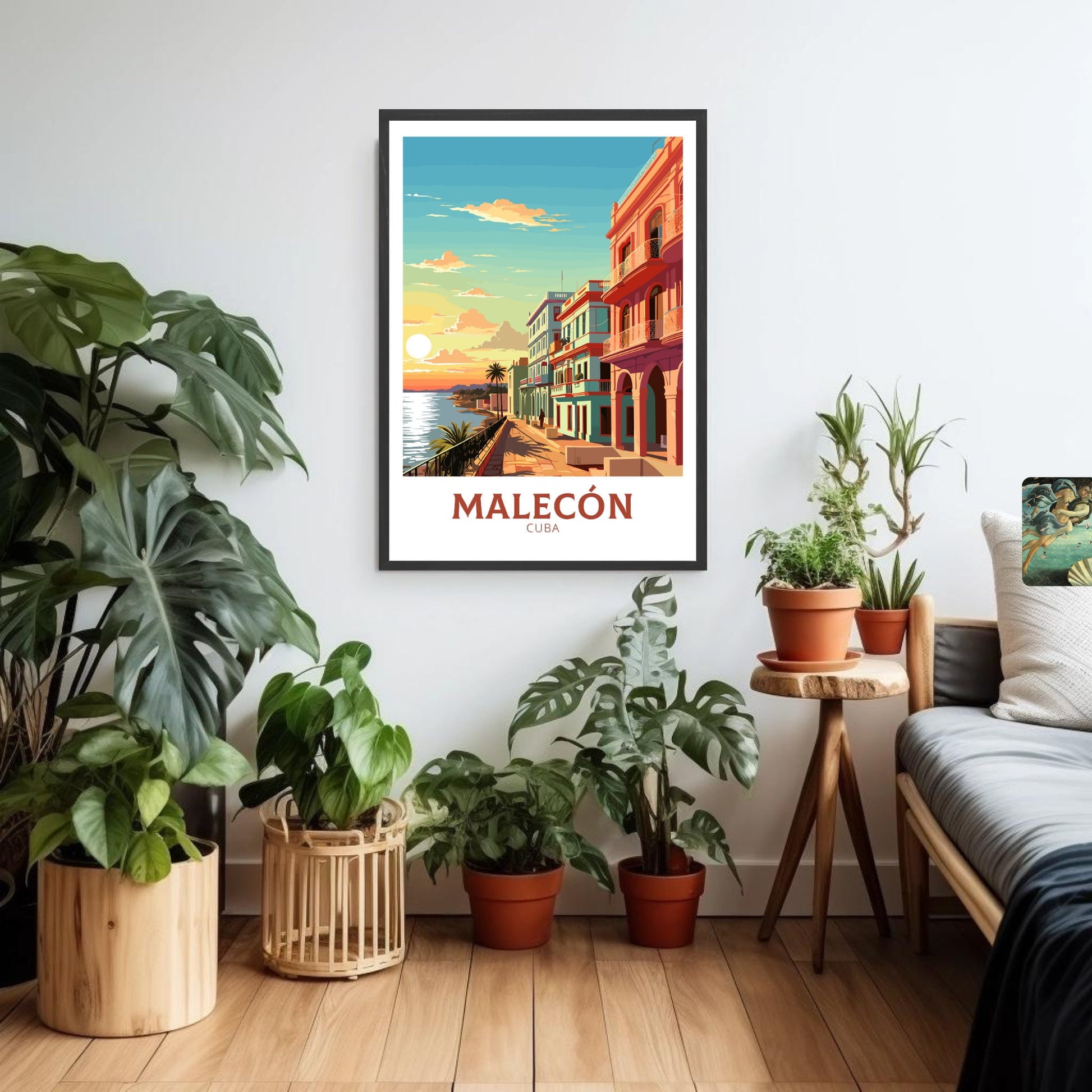 Malecón Cuba Travel Print | Malecón Poster | Havana Design | Havana Wall Art | Malecón Illustration | Malecón Print | Cuba Art | ID 947