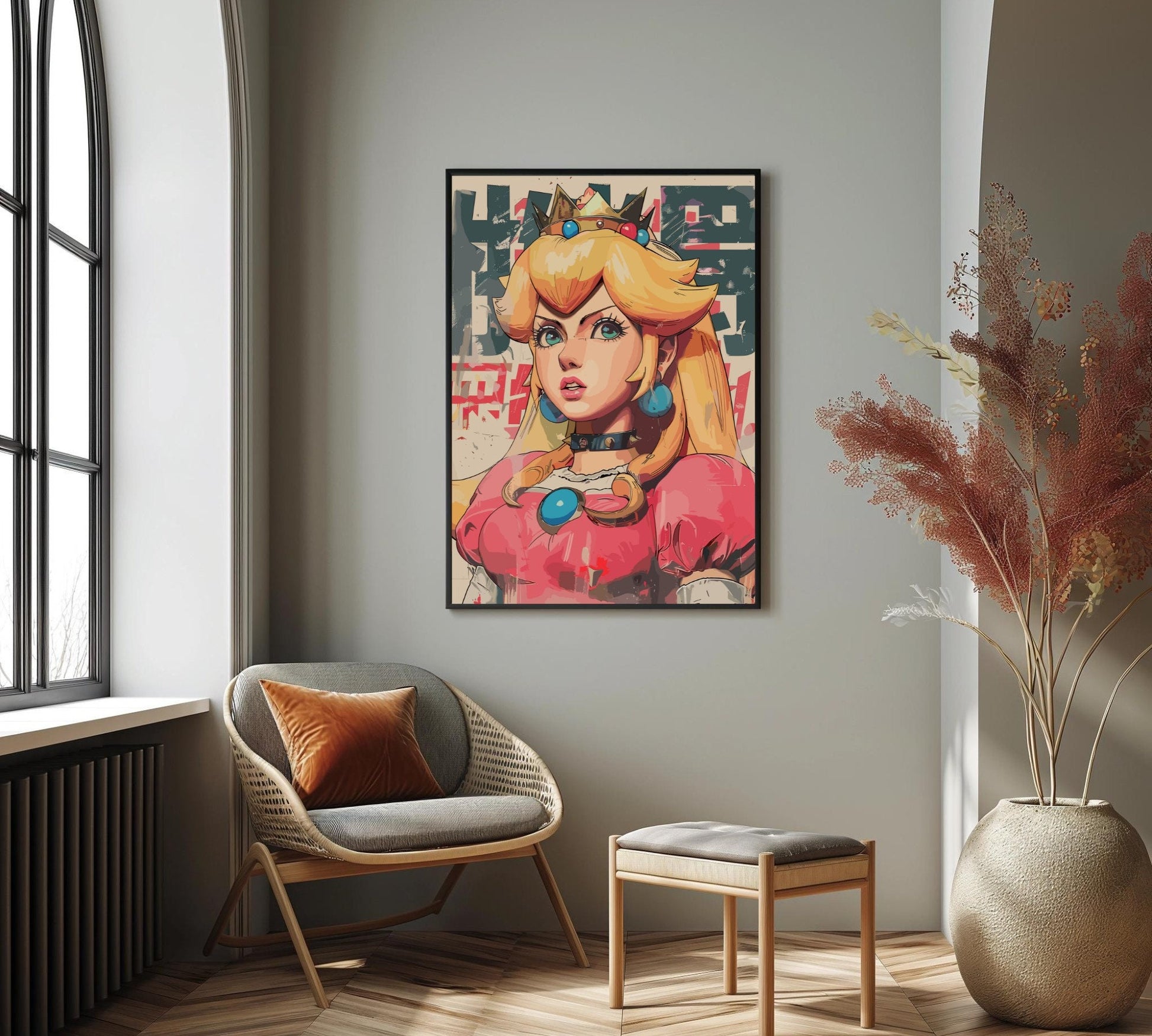 Princess Peach: Japanese Art Style Poster Style