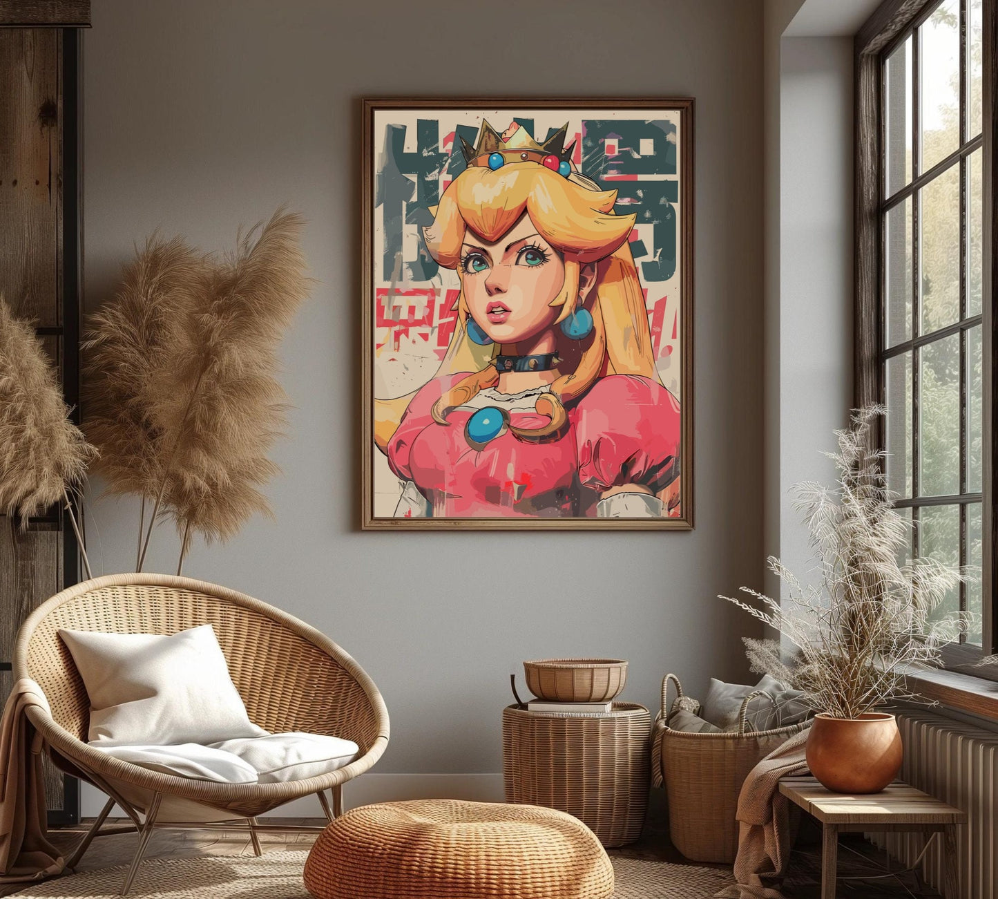 Princess Peach: Japanese Art Style Poster Style