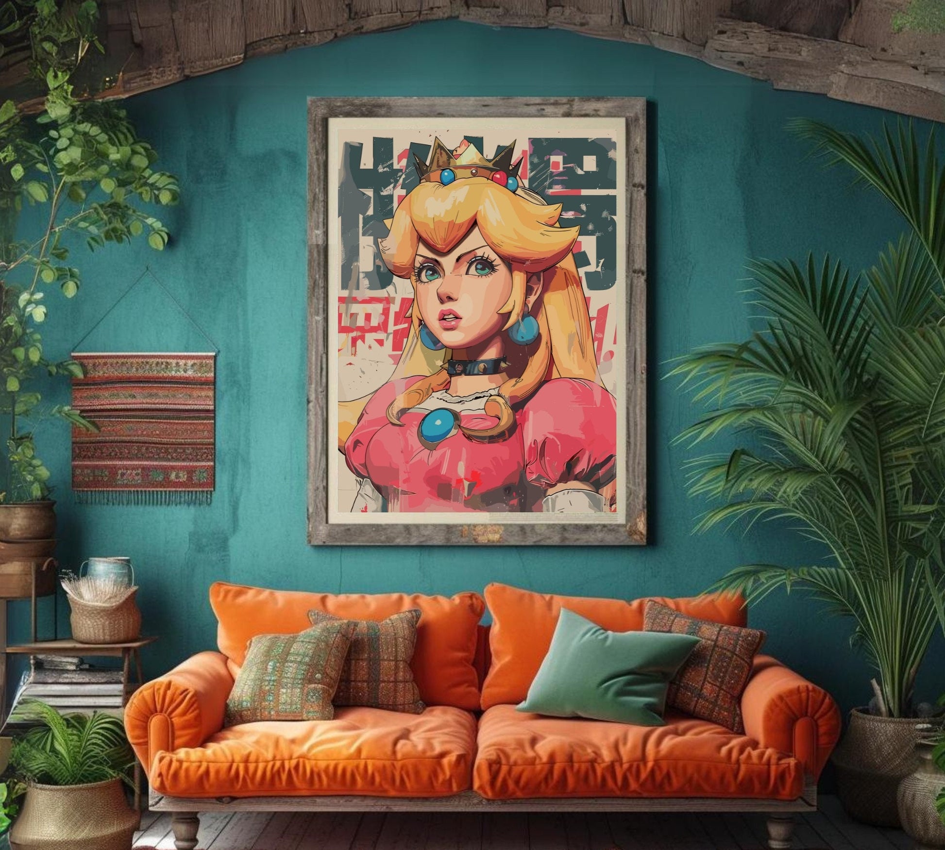 Princess Peach: Japanese Art Style Poster Style